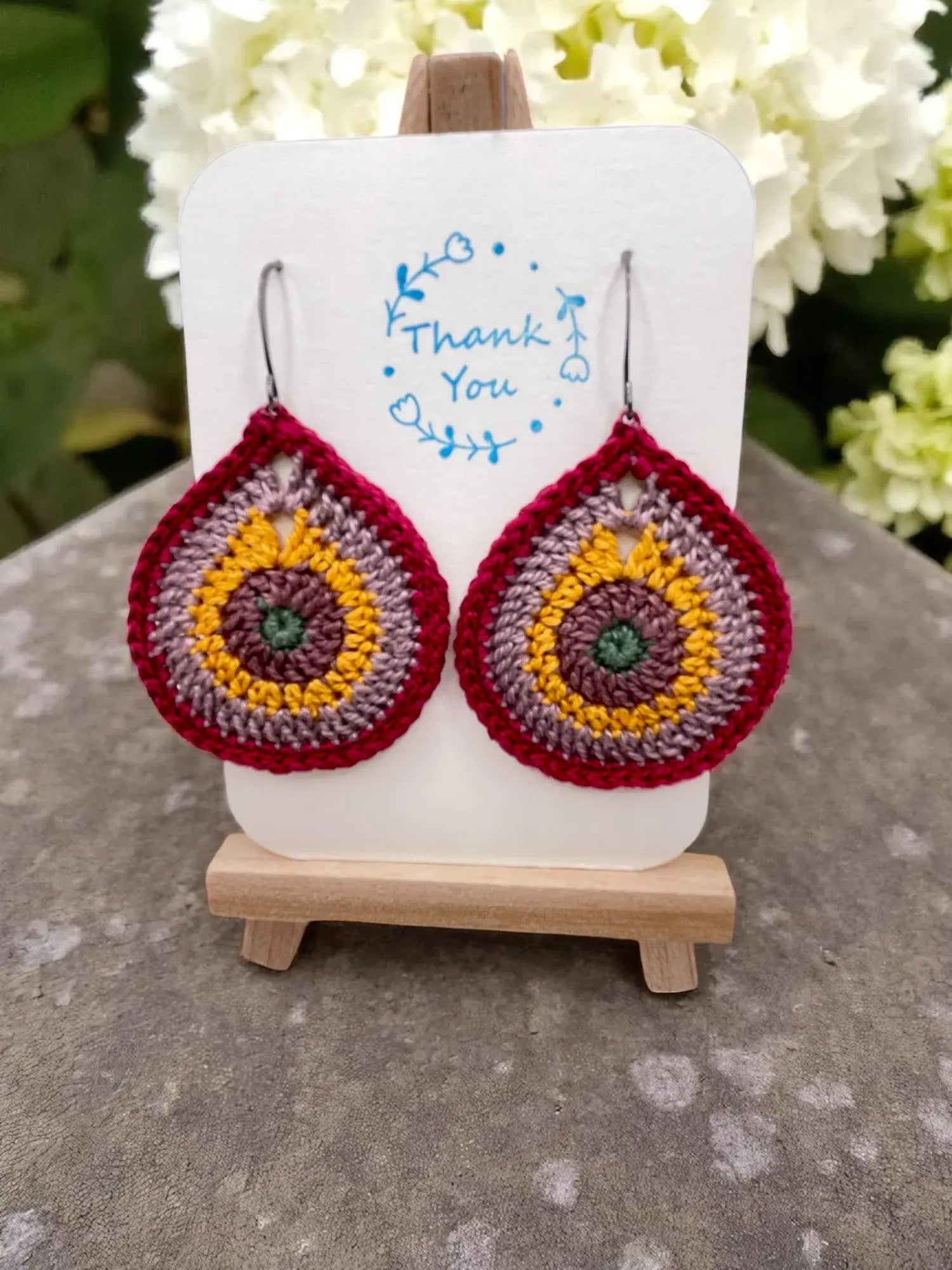 Multi-Colored Teardrop earring Tangles & Twine