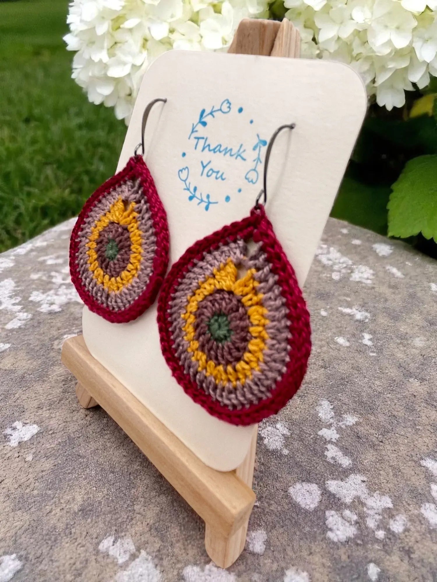 Multi-Colored Teardrop earring Tangles & Twine