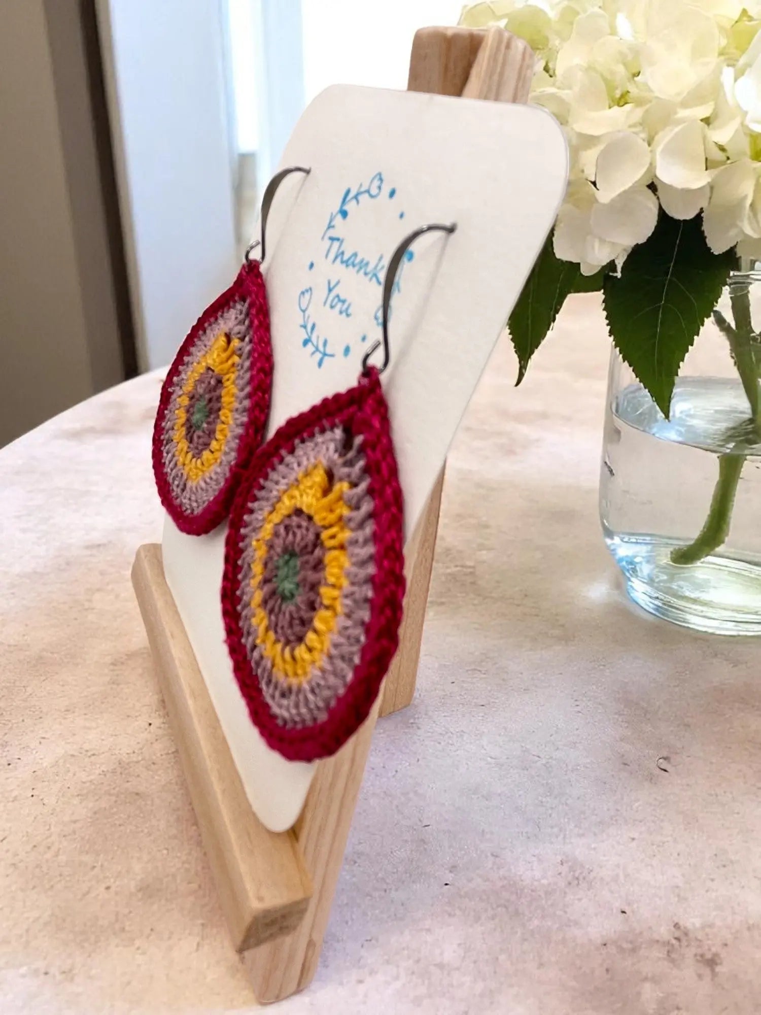 Multi-Colored Teardrop earring Tangles & Twine