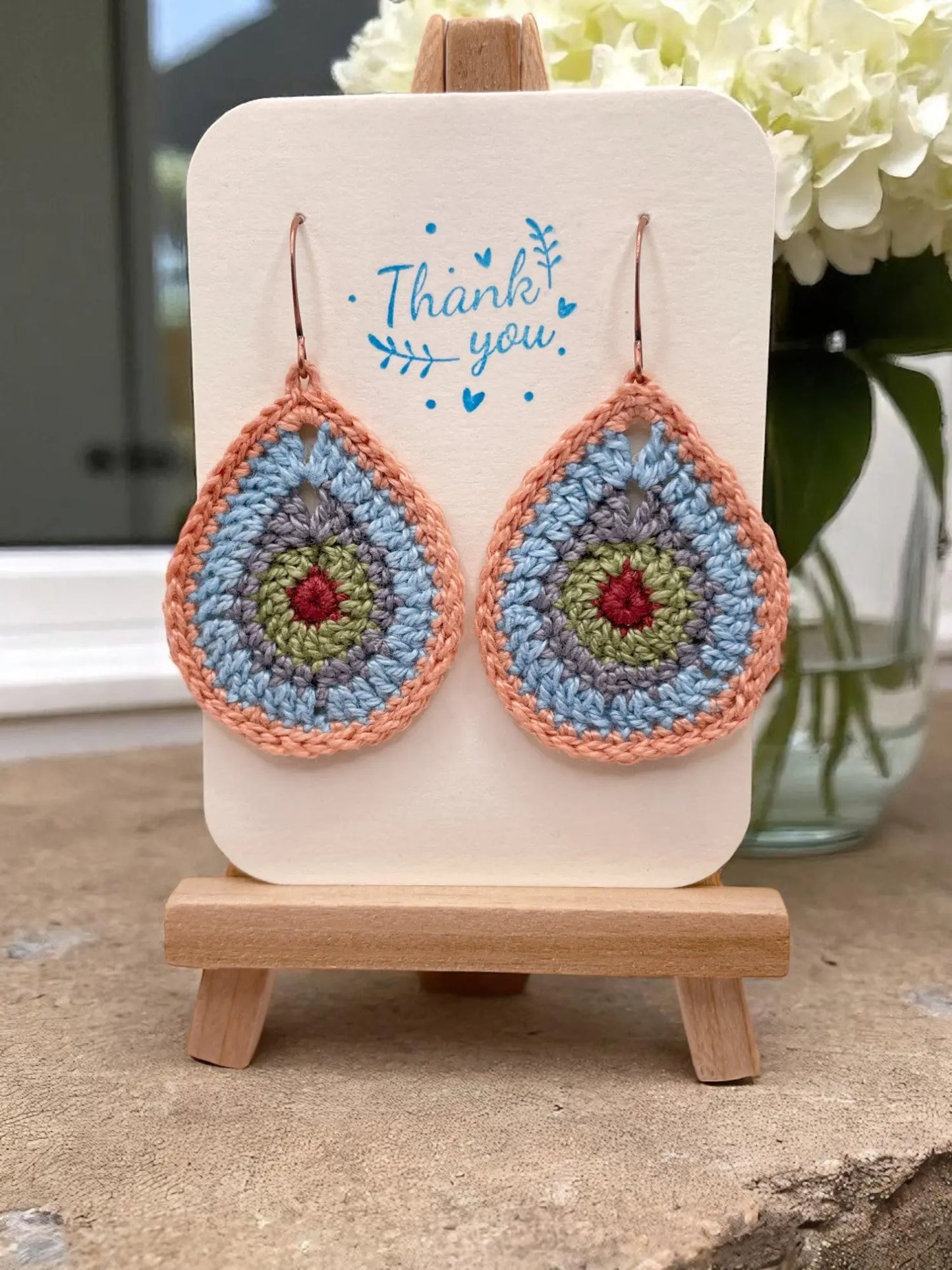 Multi-Colored Teardrop earring Tangles & Twine