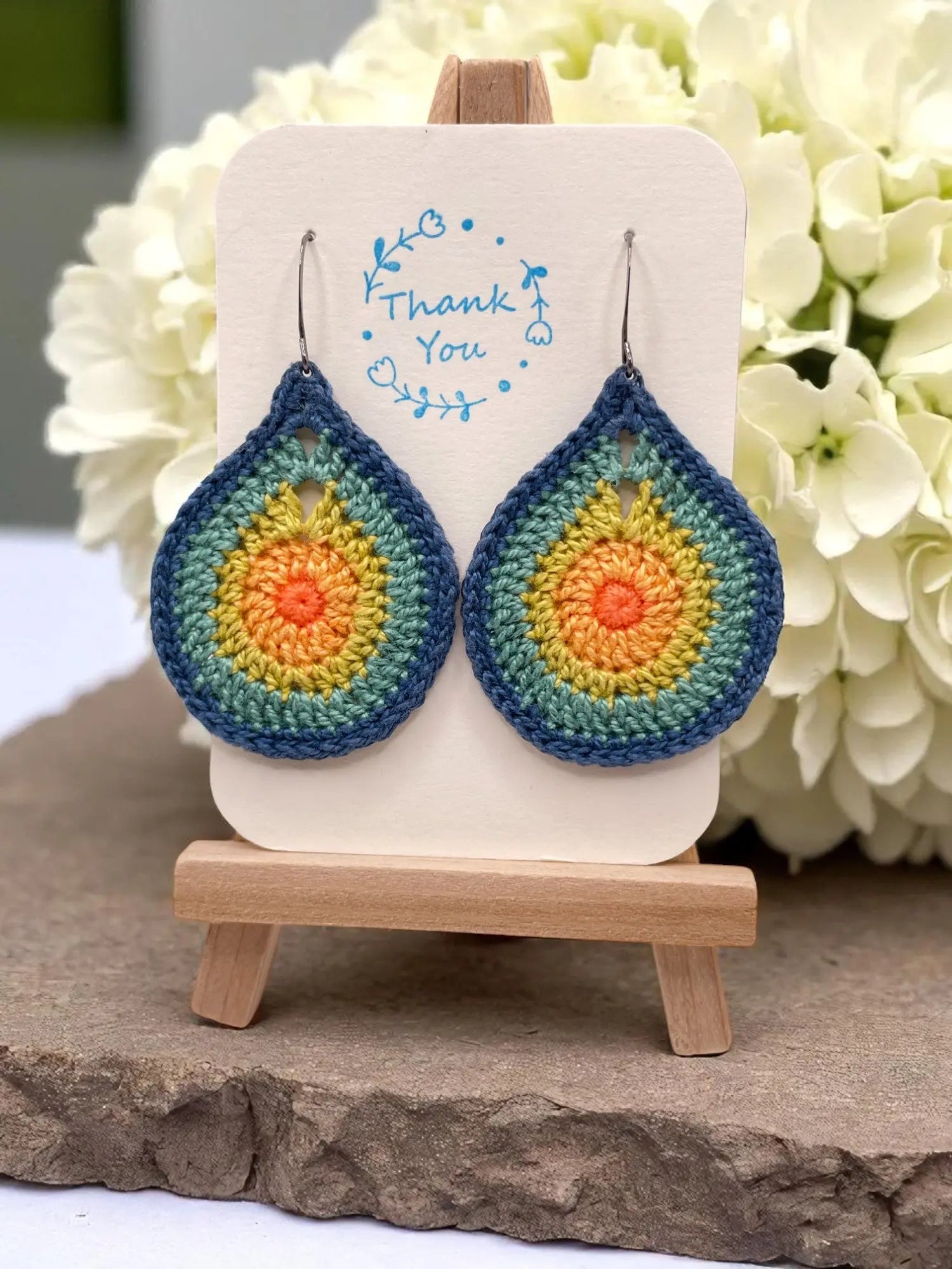 Multi-Colored Teardrop earring Tangles & Twine
