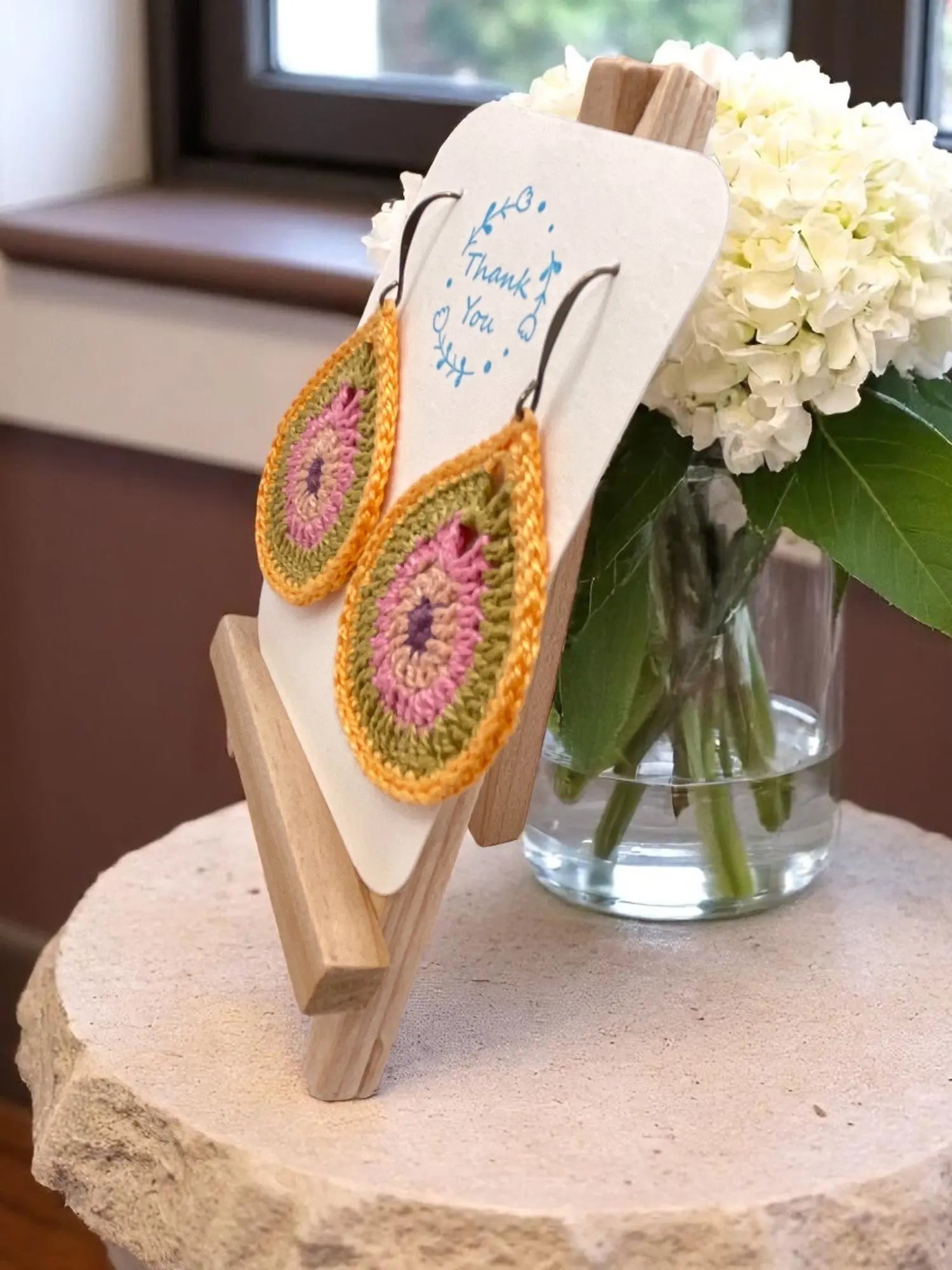 Multi-Colored Teardrop earring Tangles & Twine