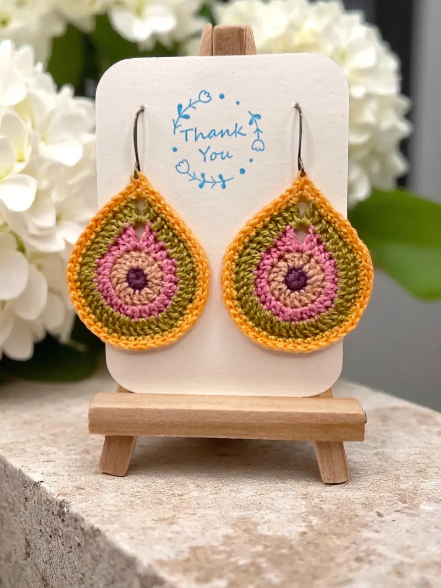 Multi-Colored Teardrop earring Tangles & Twine