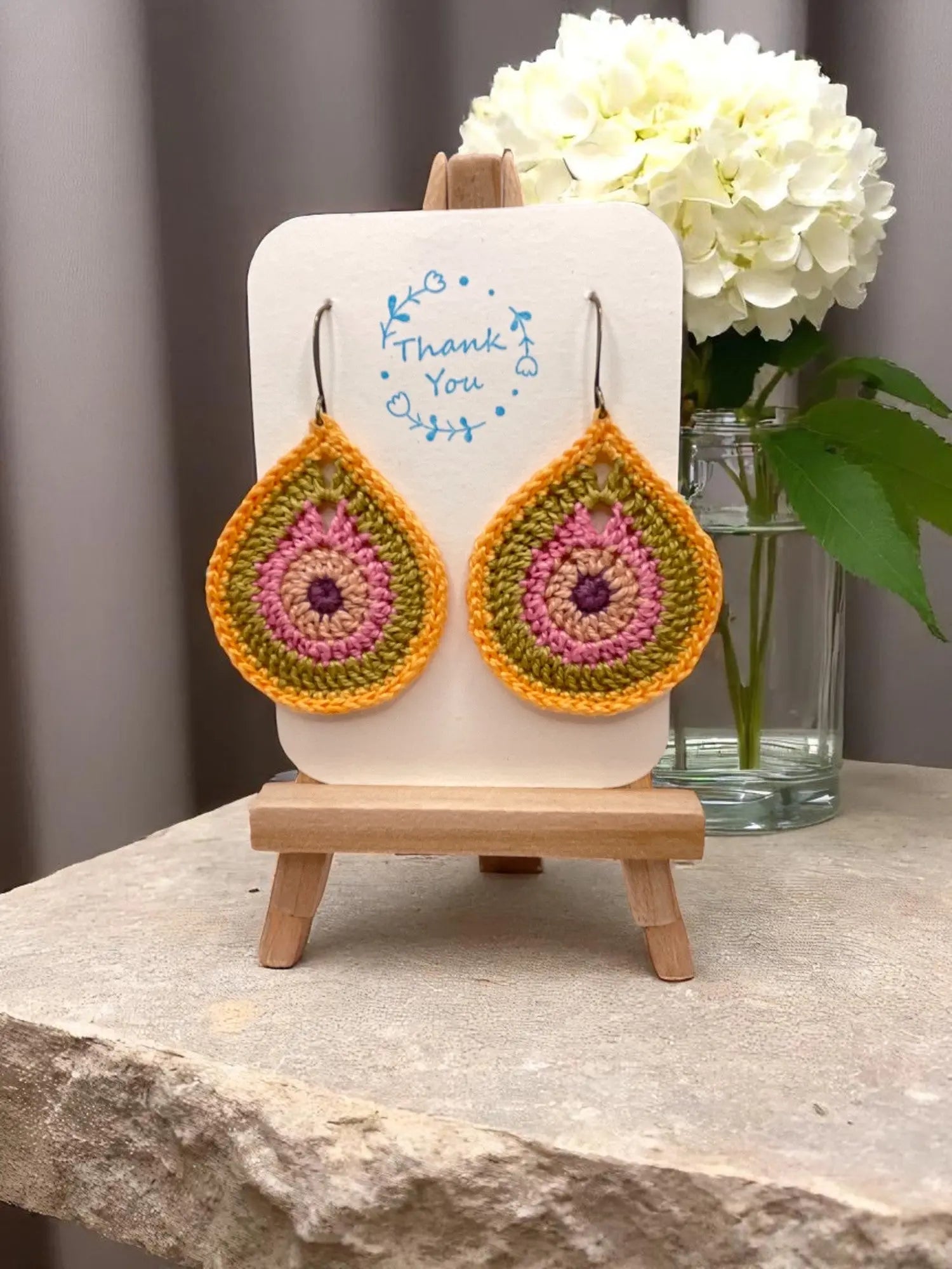 Multi-Colored Teardrop earring Tangles & Twine