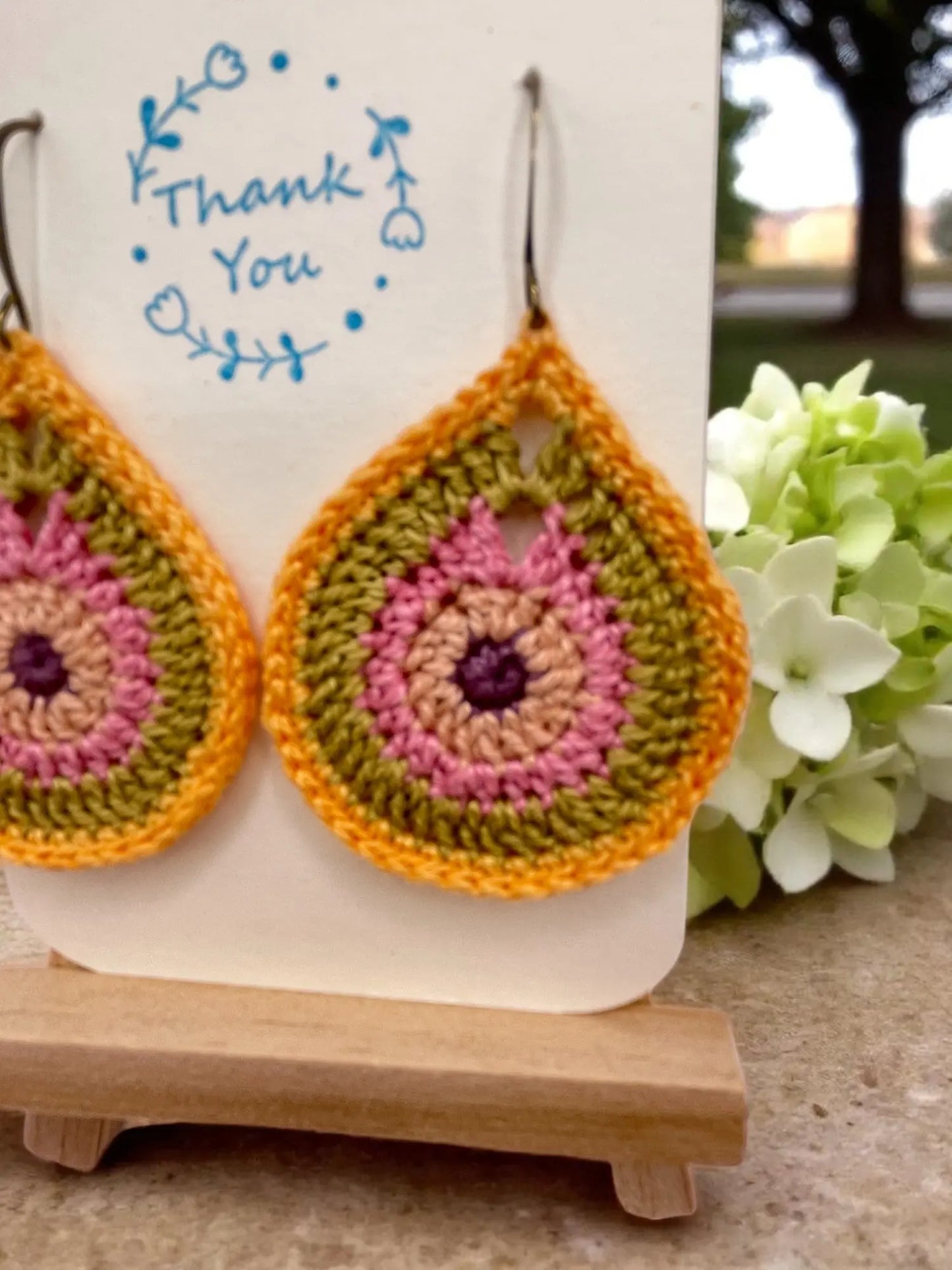 Multi-Colored Teardrop earring Tangles & Twine