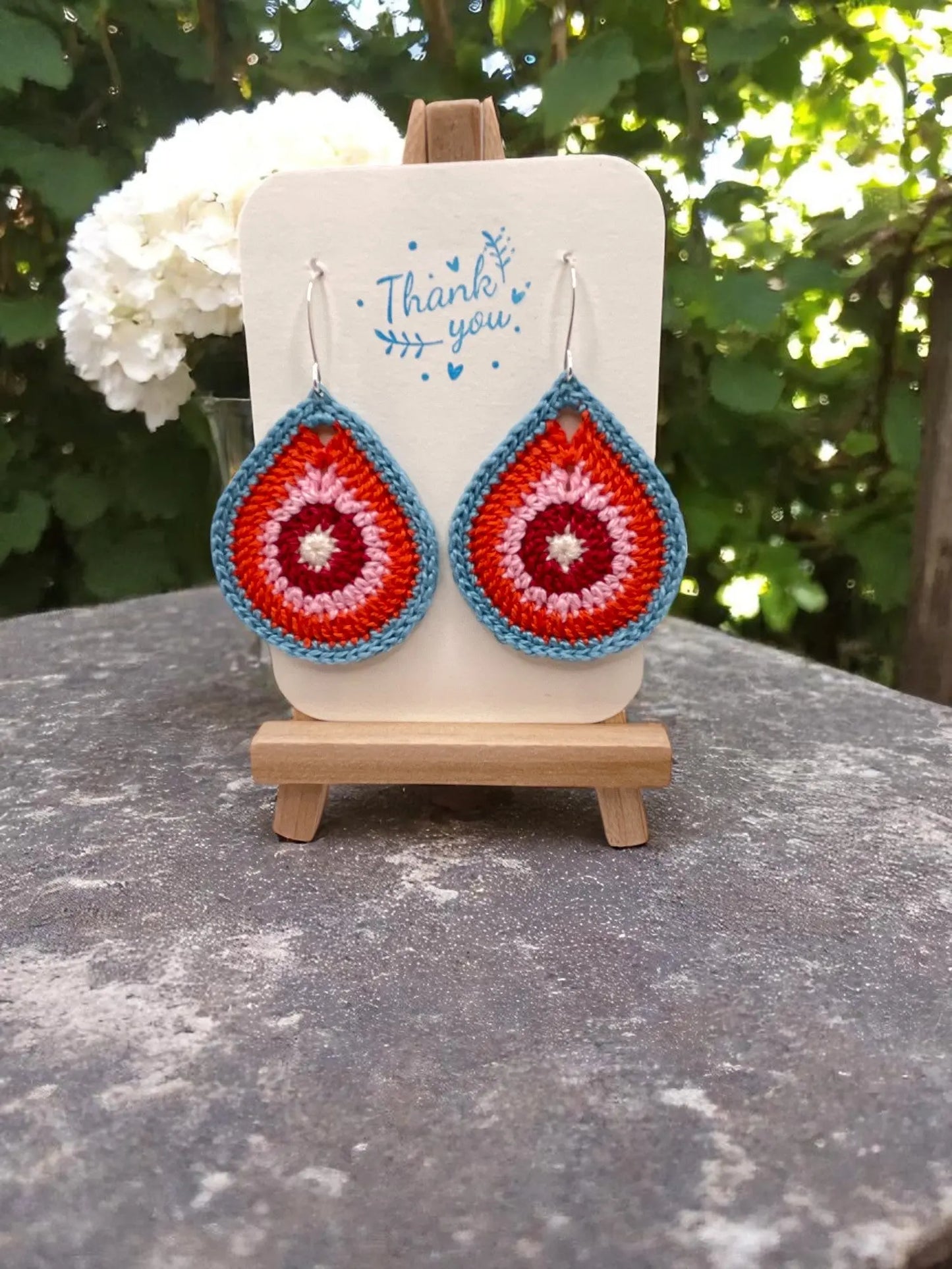 Multi-Colored Teardrop earring Tangles & Twine