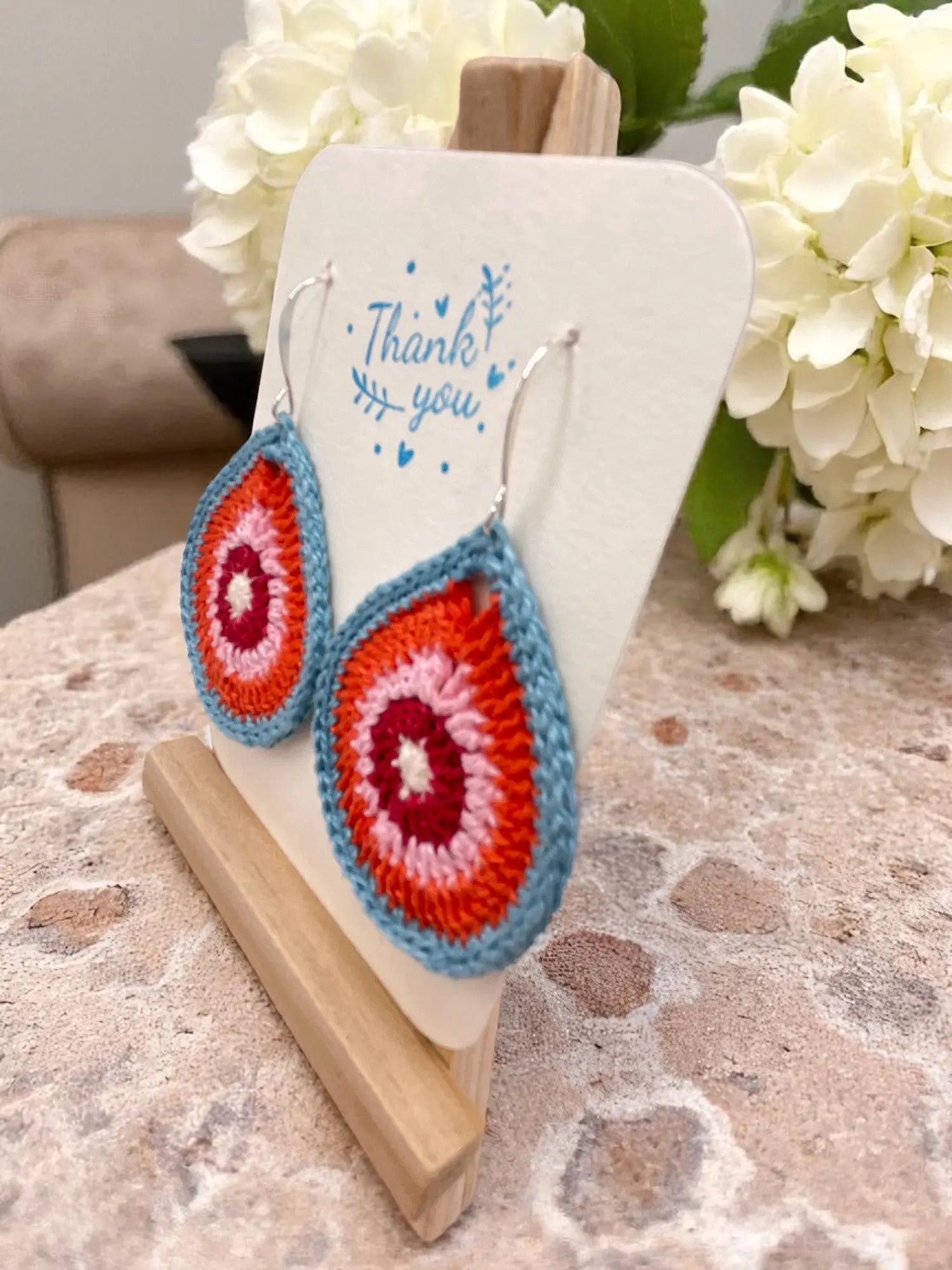 Multi-Colored Teardrop earring Tangles & Twine