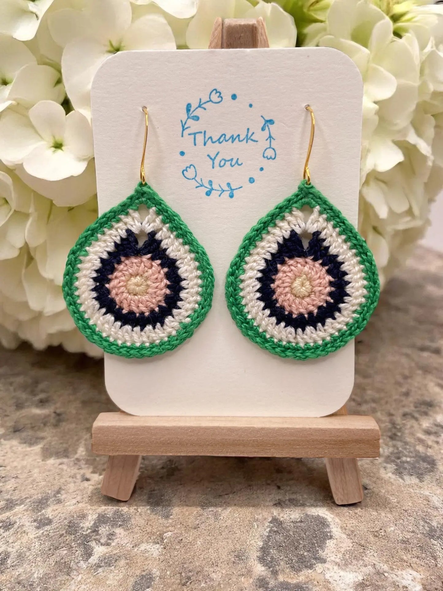 Multi-Colored Teardrop earring Tangles & Twine