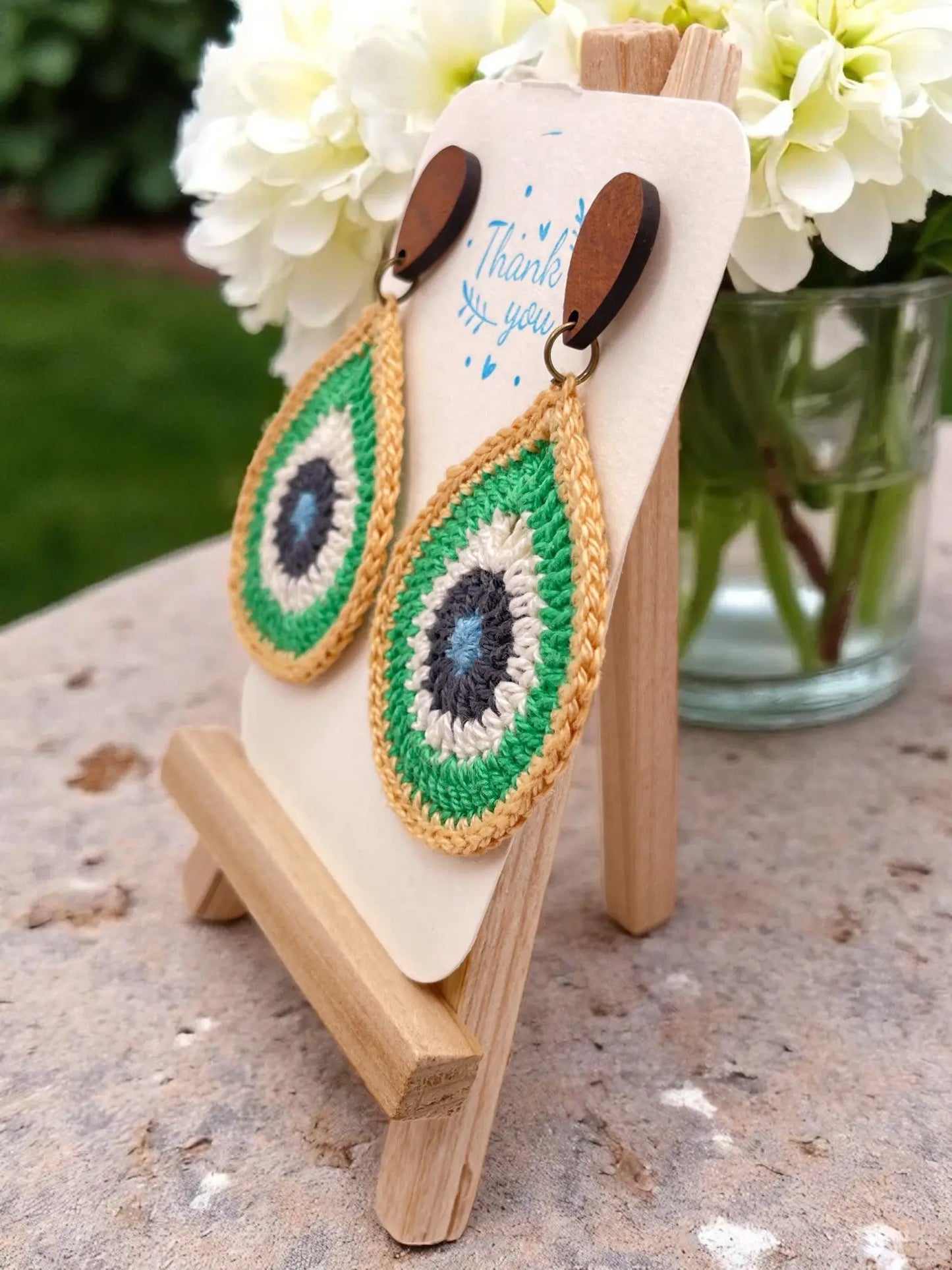 Multi-Colored Teardrop earring Tangles & Twine