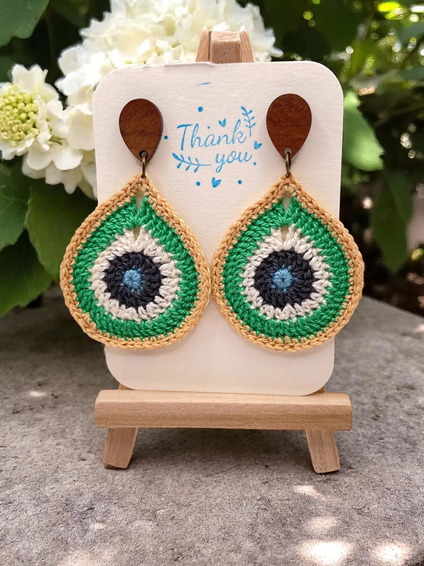 Multi-Colored Teardrop earring Tangles & Twine