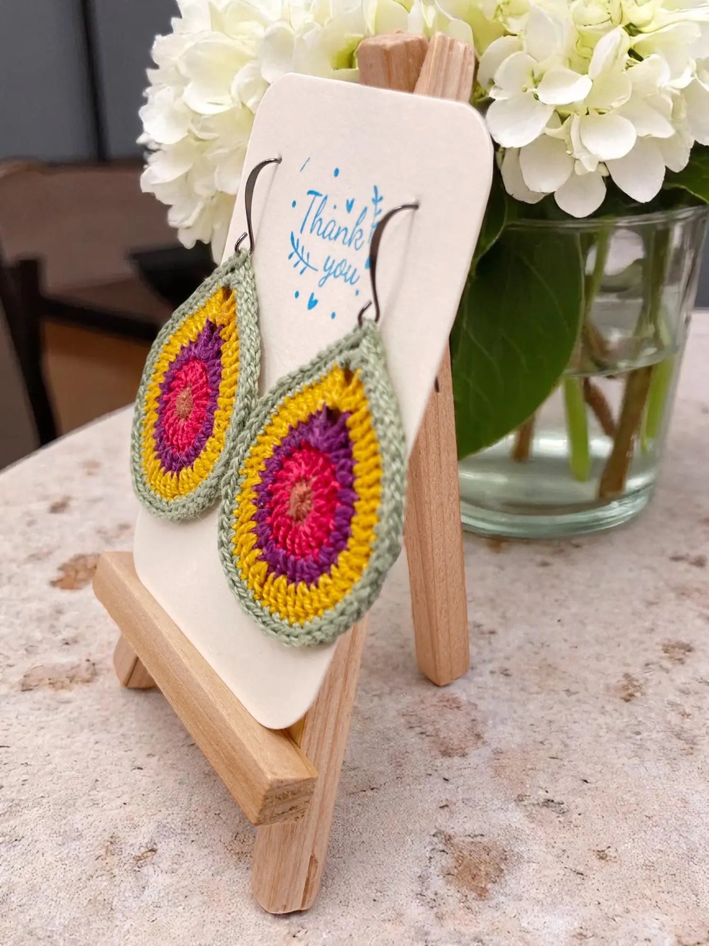 Multi-Colored Teardrop earring Tangles & Twine