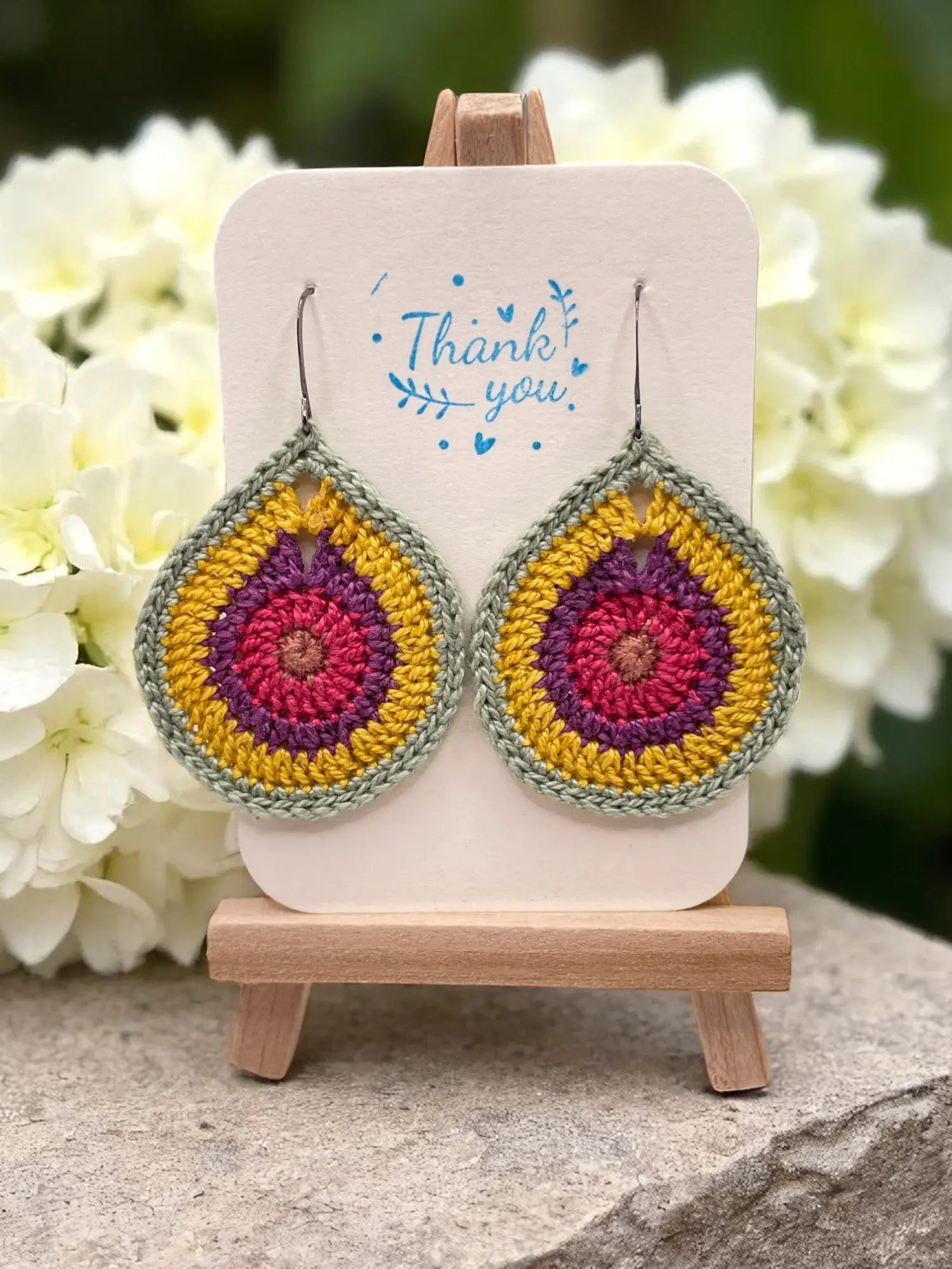 Multi-Colored Teardrop earring Tangles & Twine