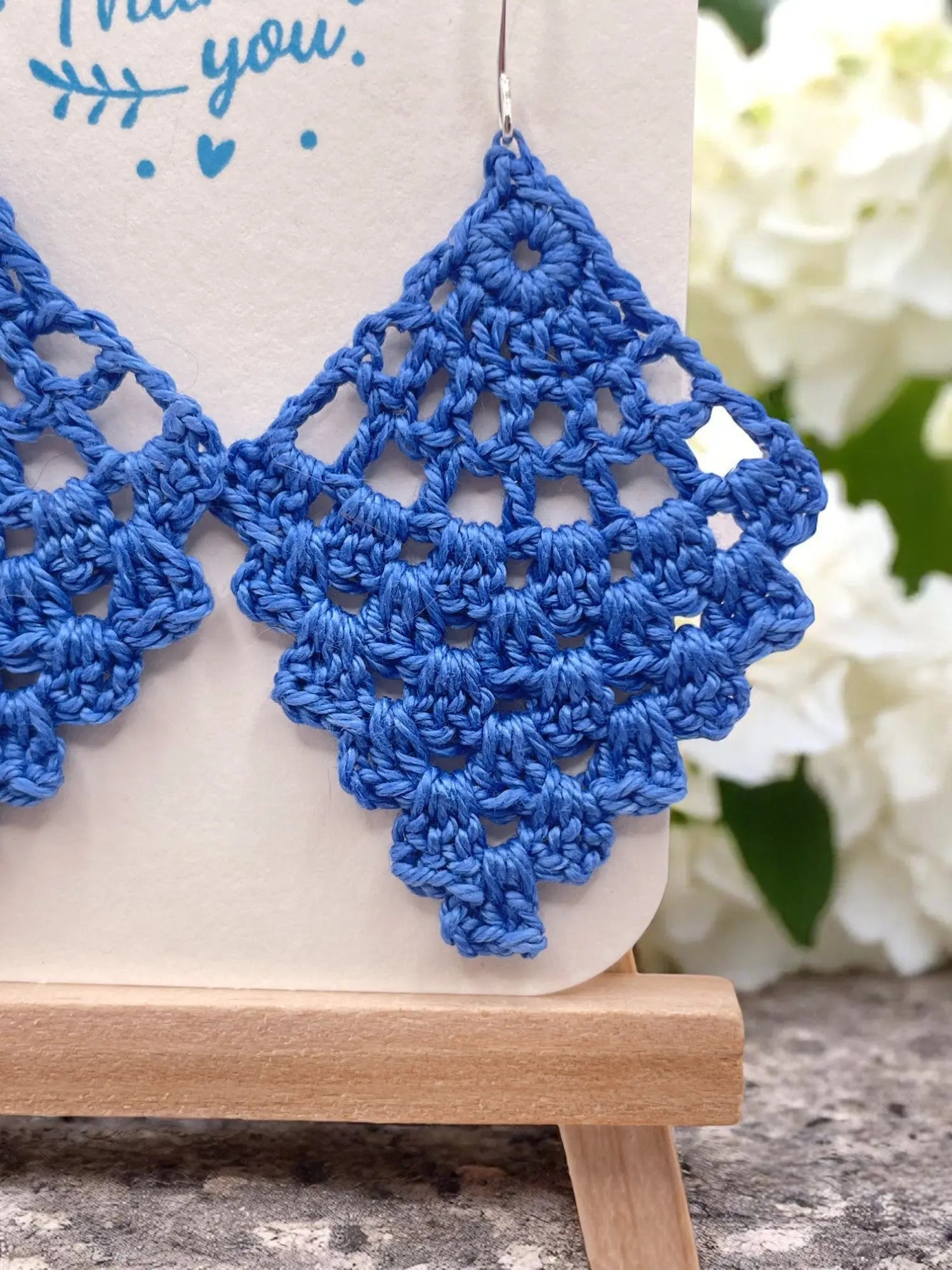 Chandelier earring in cornflower blue (medium) Tangles & Twine