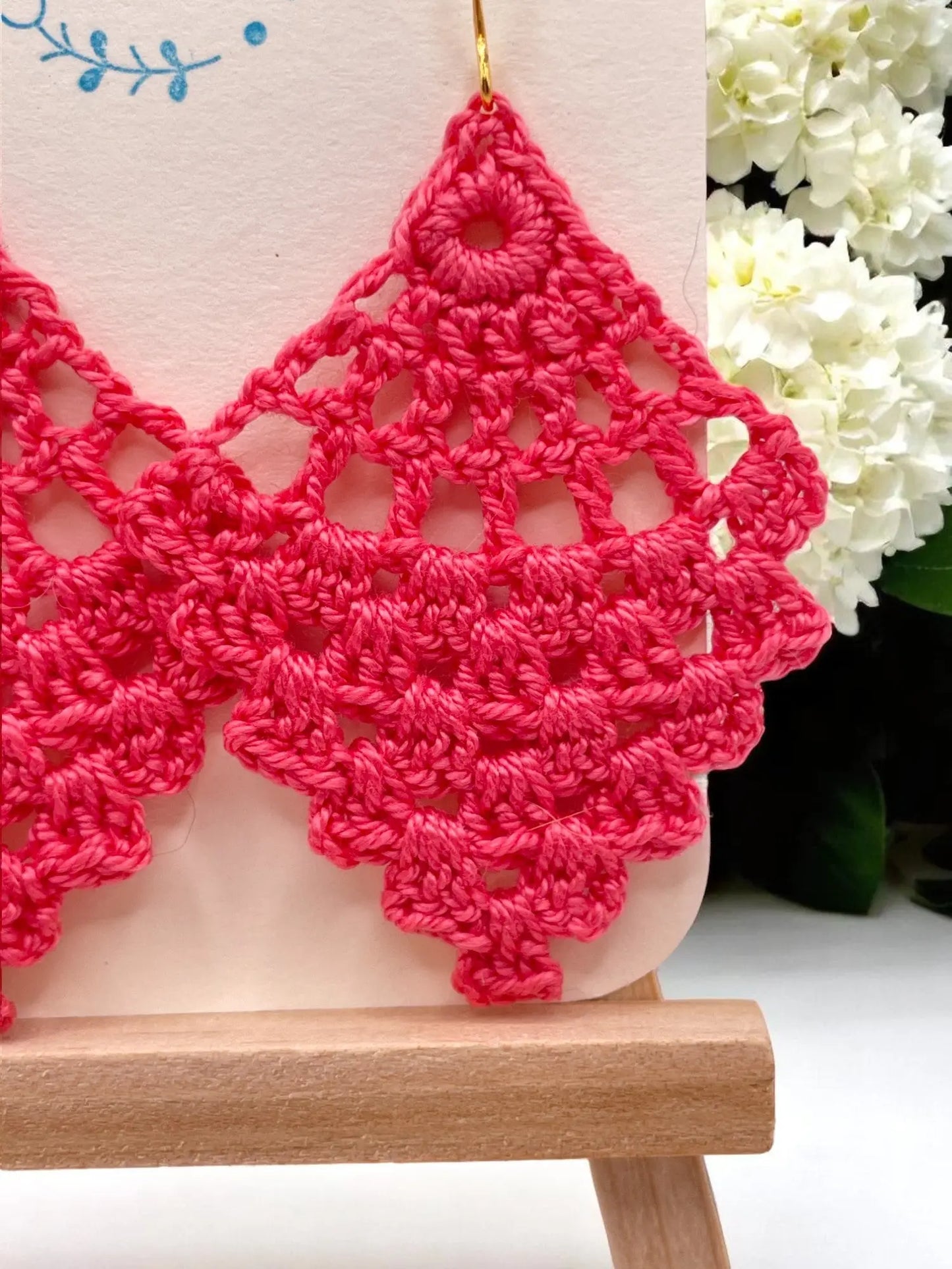 Chandelier earring in hot pink Tangles & Twine