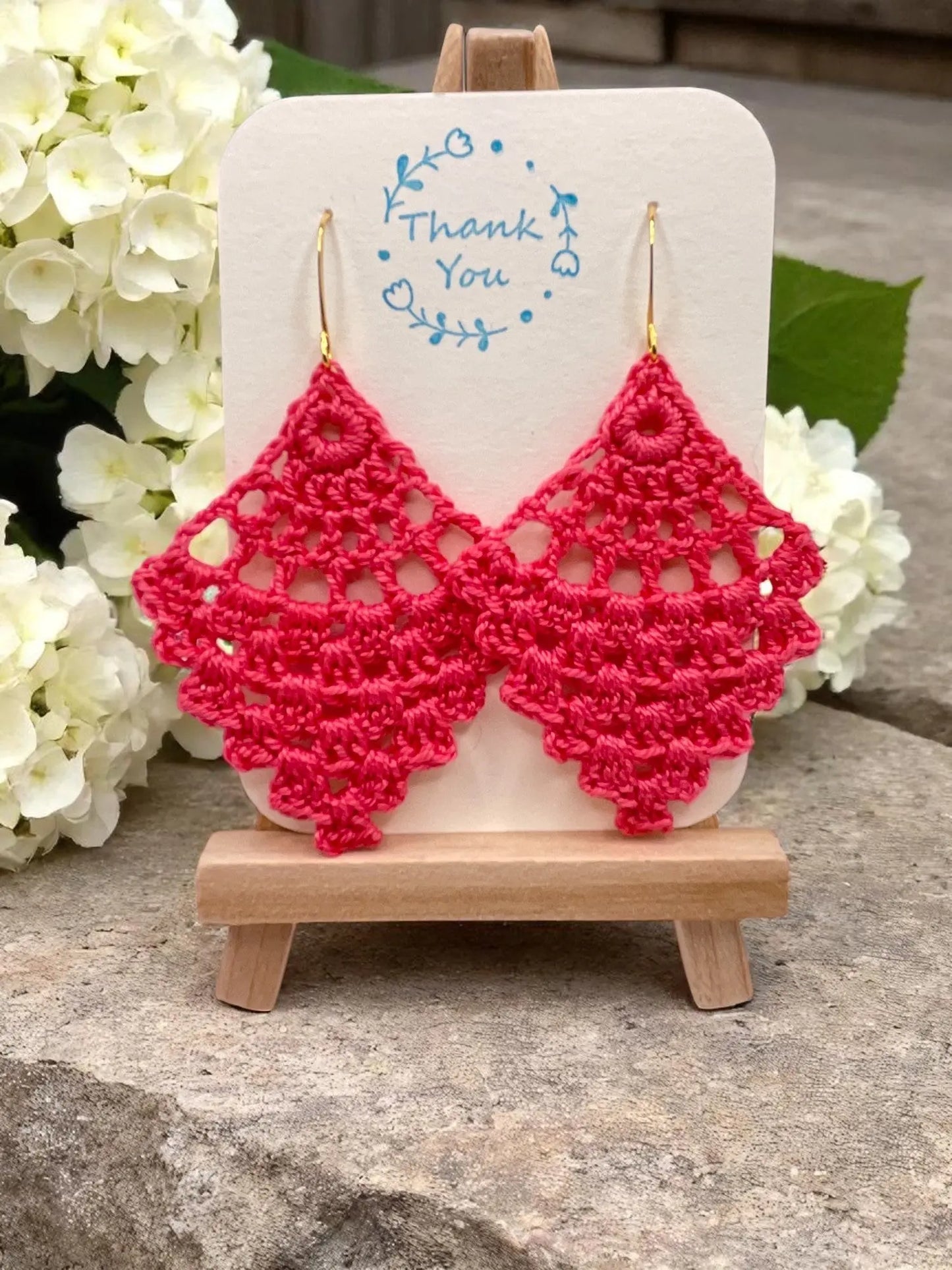 Chandelier earring in hot pink Tangles & Twine