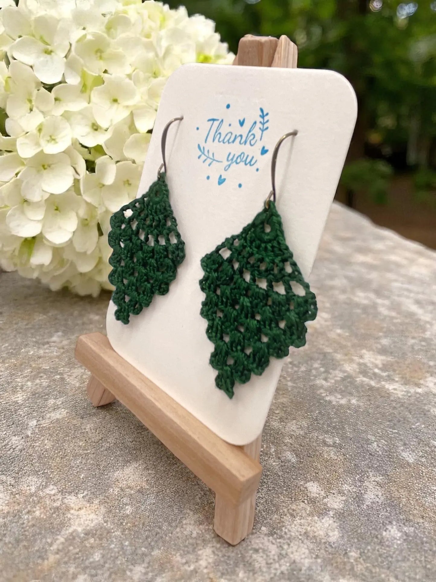 Chandelier earring in dark green Tangles & Twine