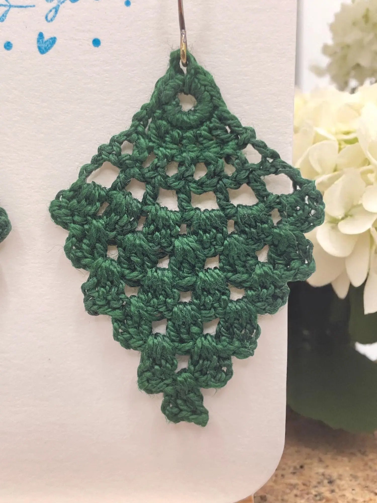 Chandelier earring in dark green Tangles & Twine