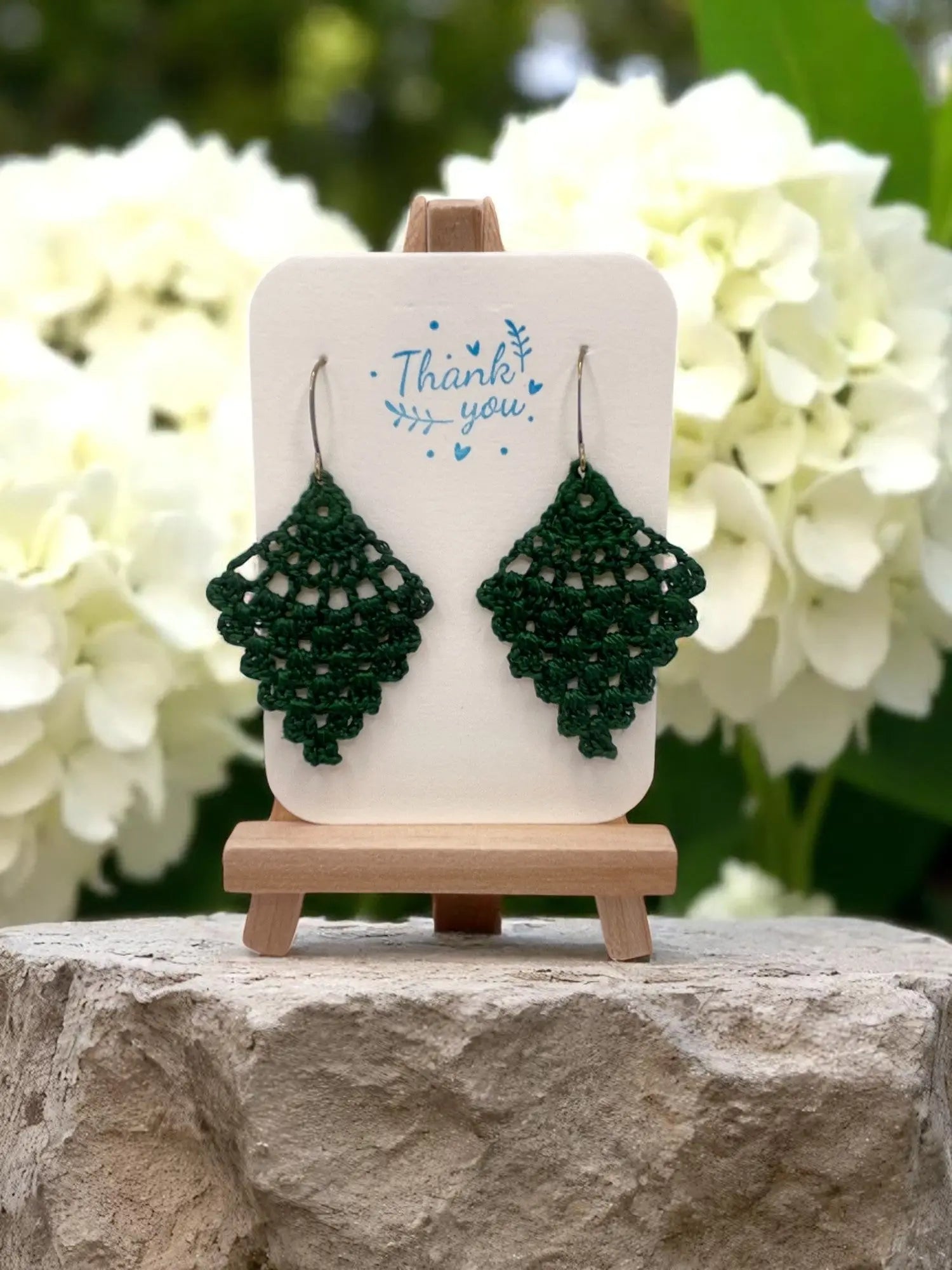 Chandelier earring in dark green Tangles & Twine