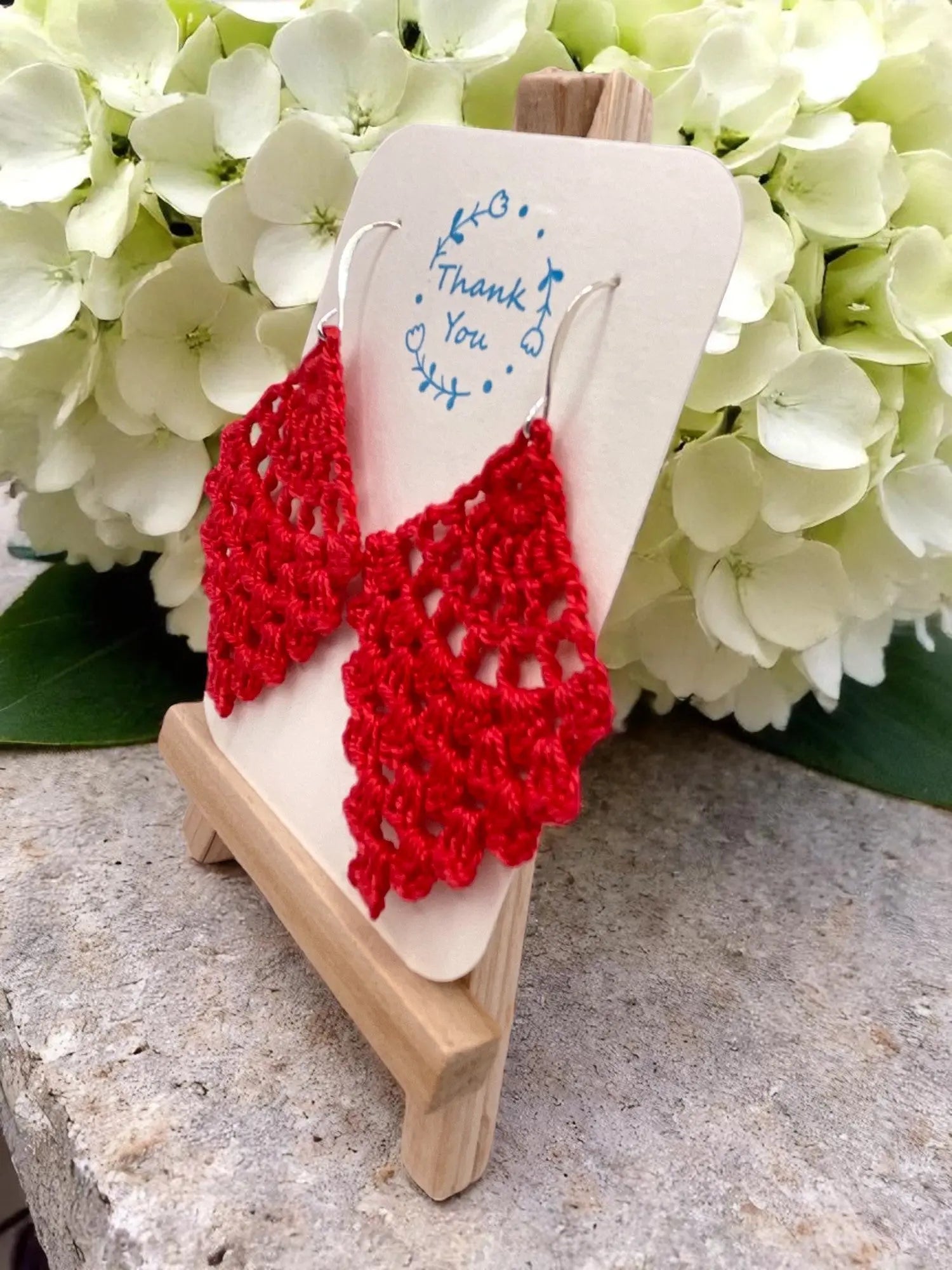 Chandelier earring in red Tangles & Twine