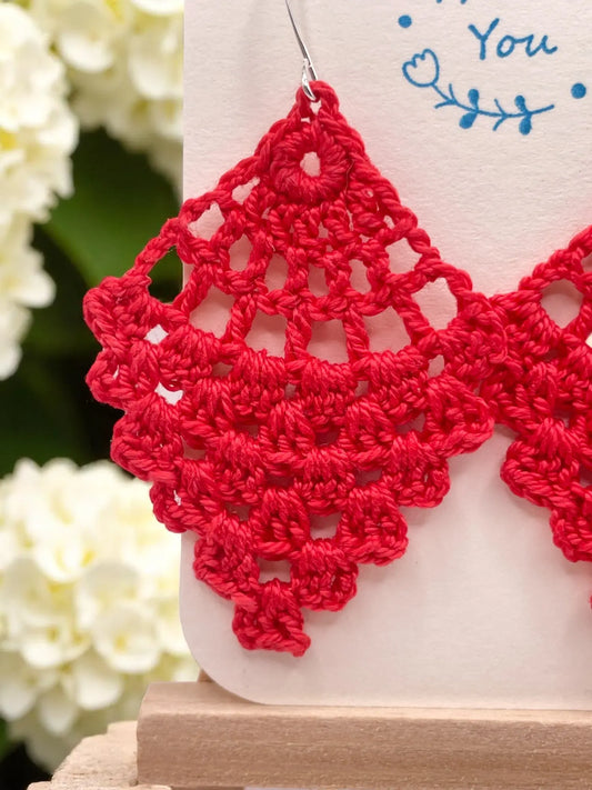 Chandelier earring in red Tangles & Twine