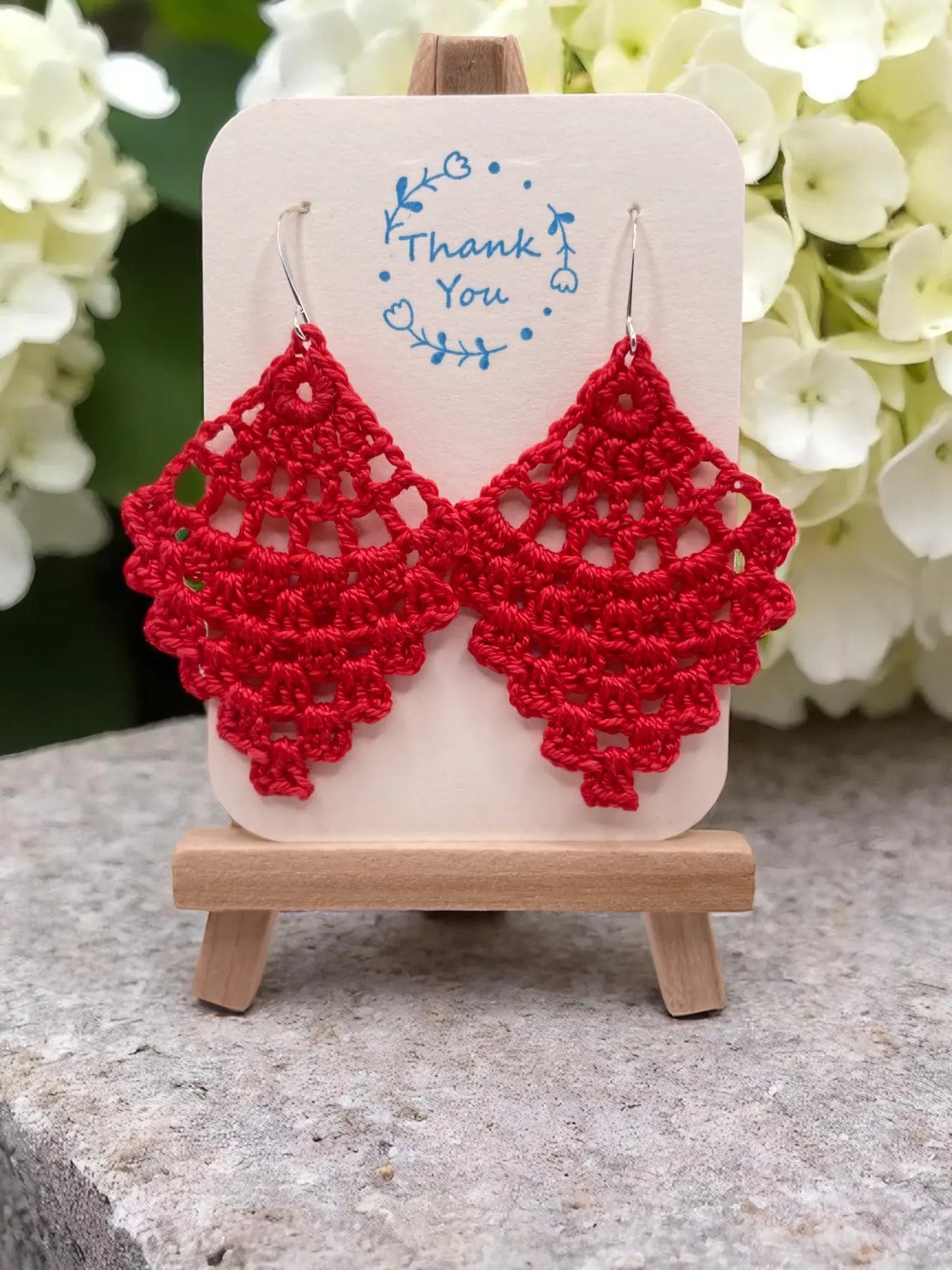 Chandelier earring in red Tangles & Twine