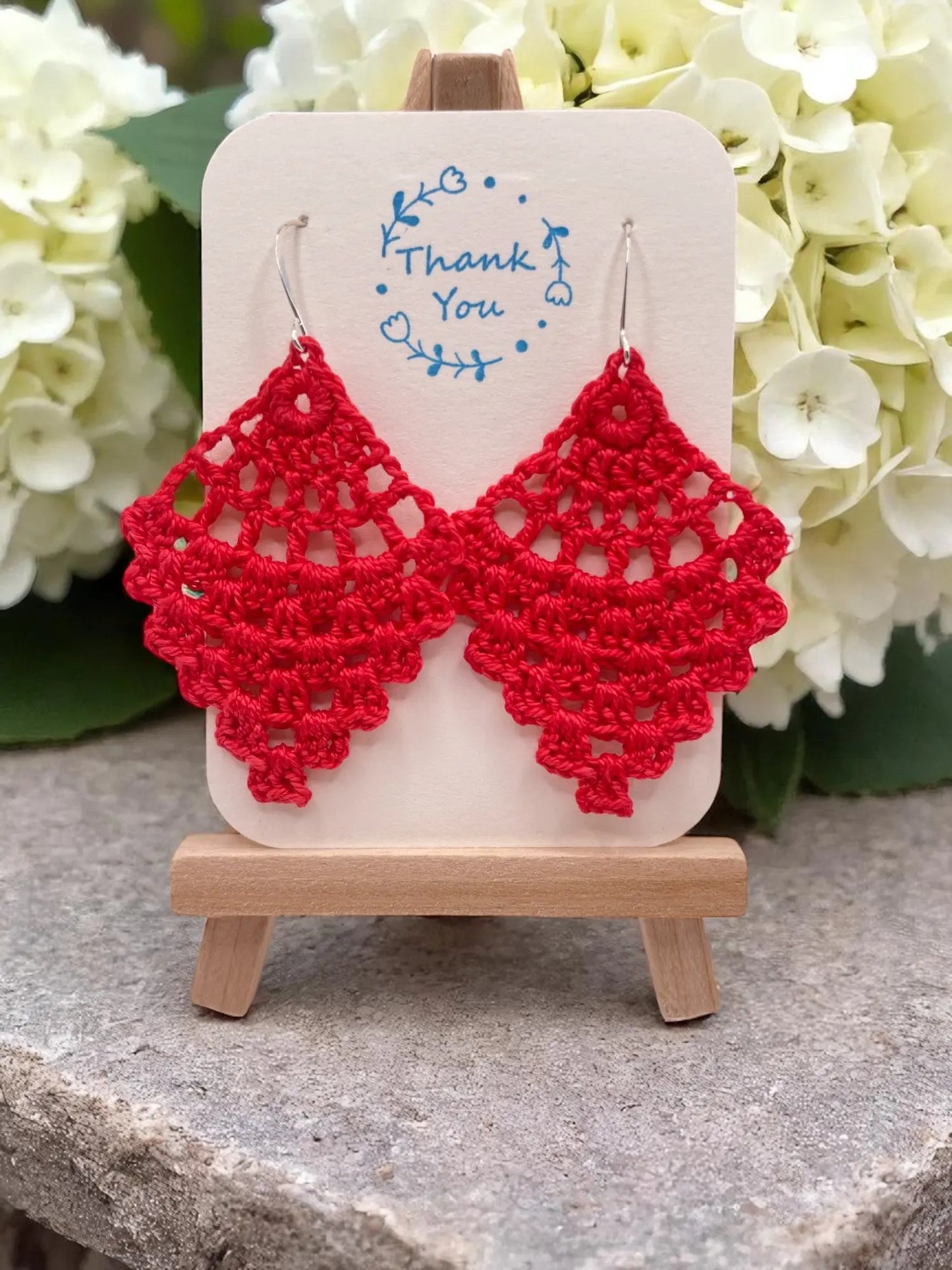 Chandelier earring in red Tangles & Twine