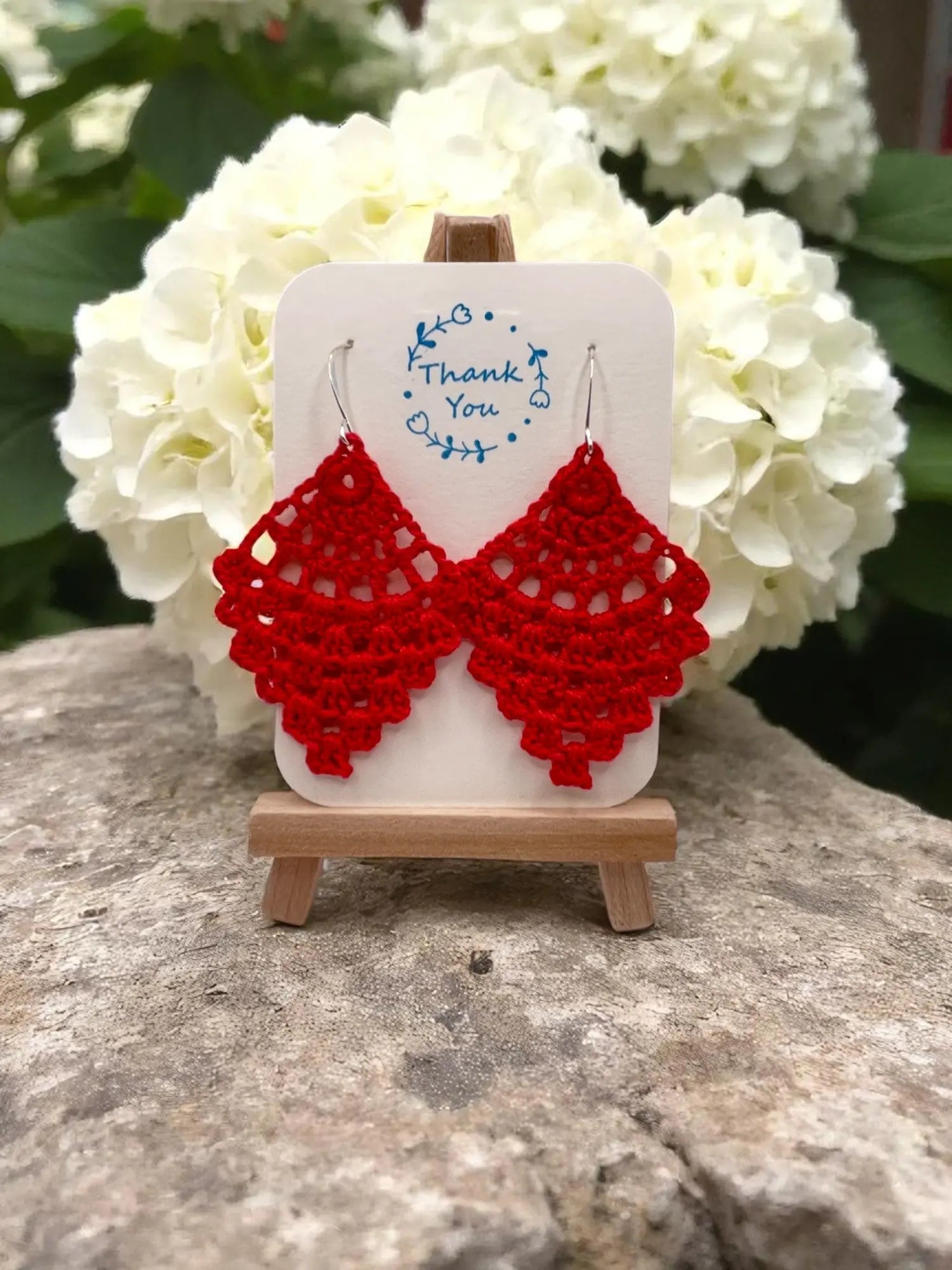 Chandelier earring in red Tangles & Twine