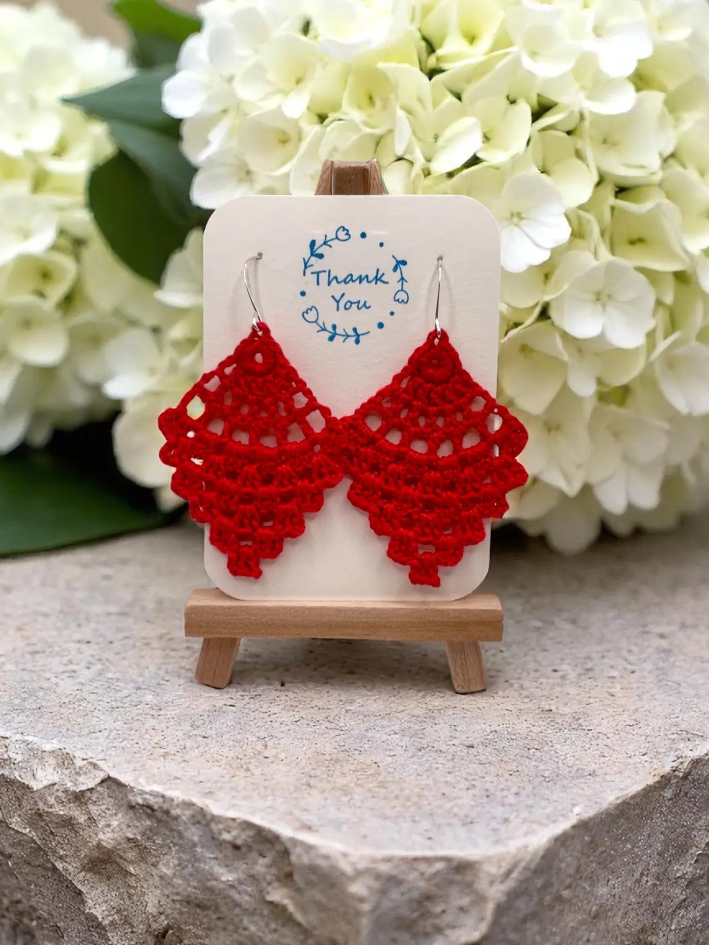 Chandelier earring in red Tangles & Twine