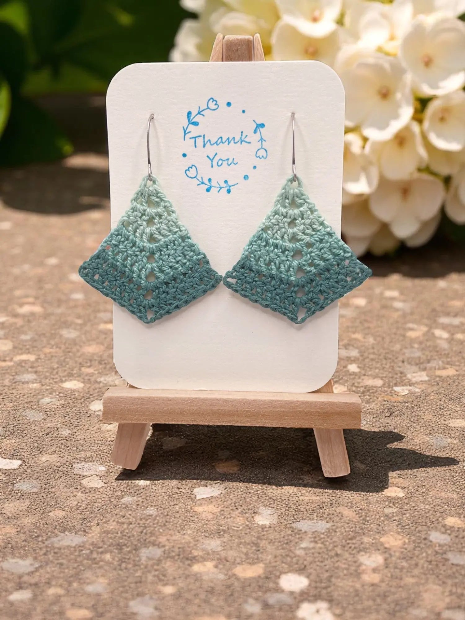 Simple triangle in shades of light teal Tangles & Twine