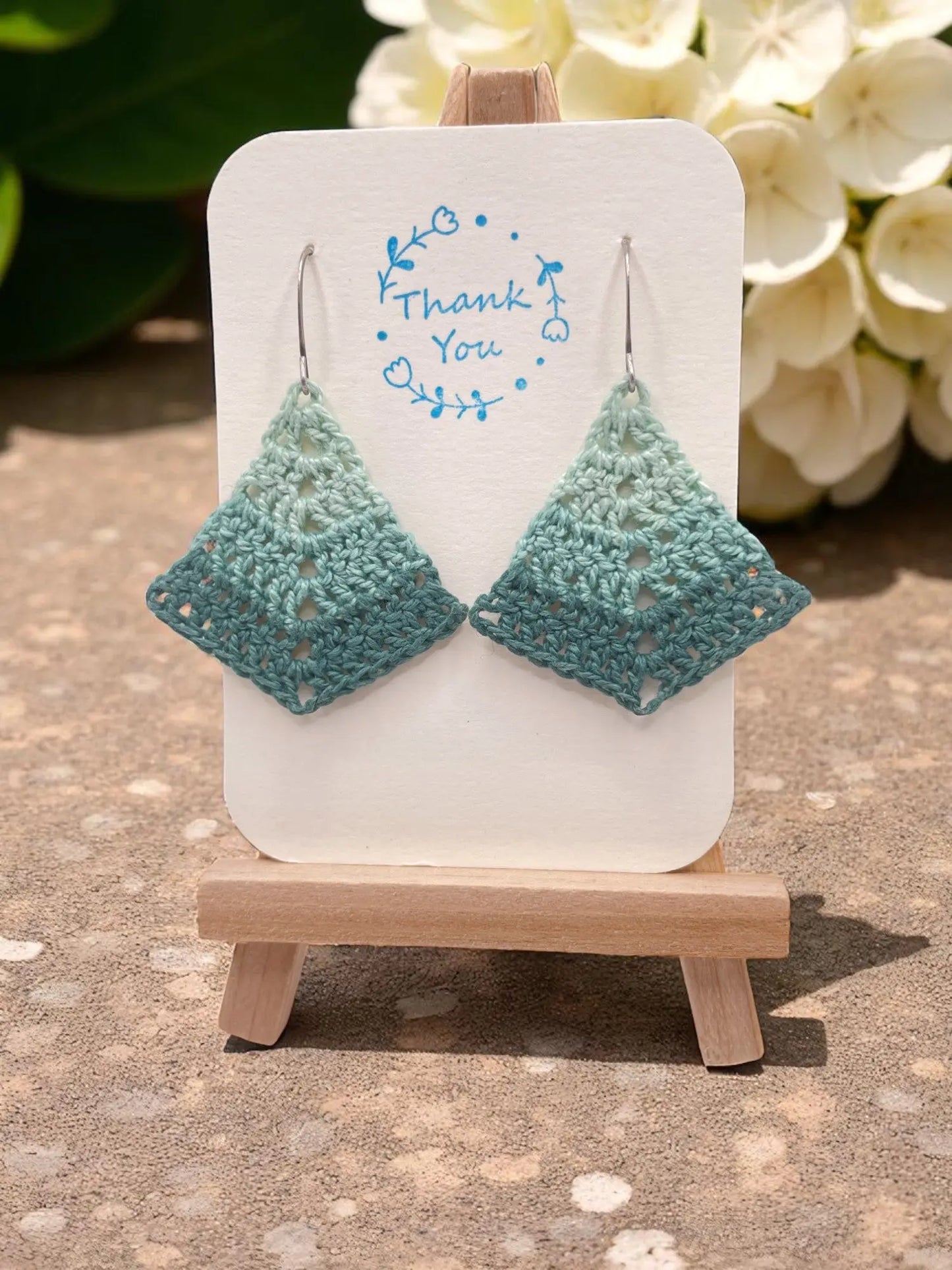 Simple triangle in shades of light teal Tangles & Twine