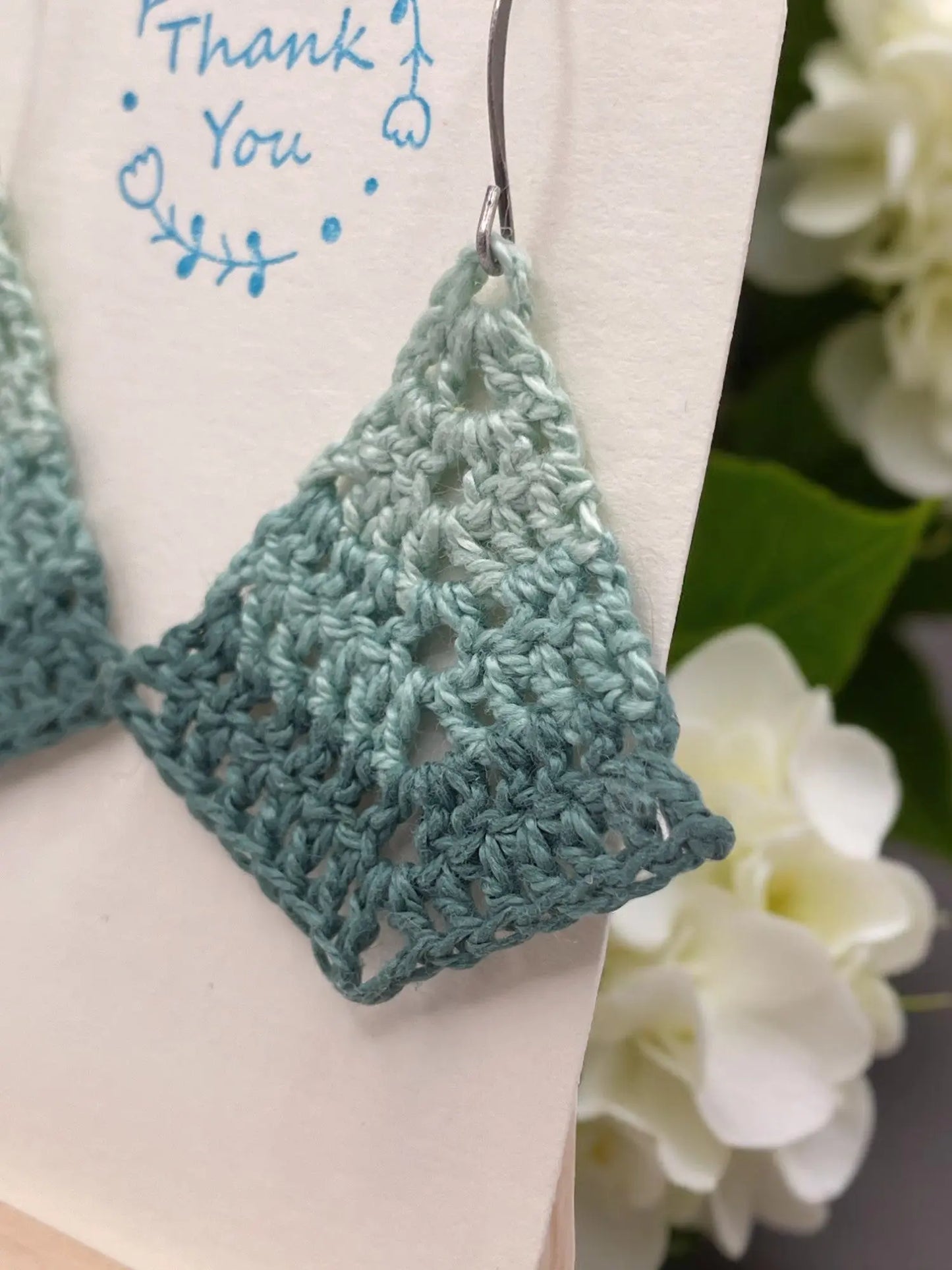 Simple triangle in shades of light teal Tangles & Twine