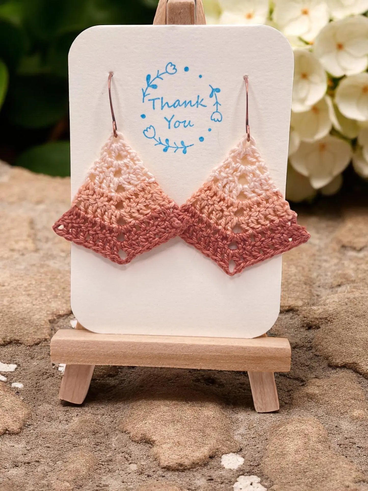 Simple triangle in shades of blush Tangles & Twine