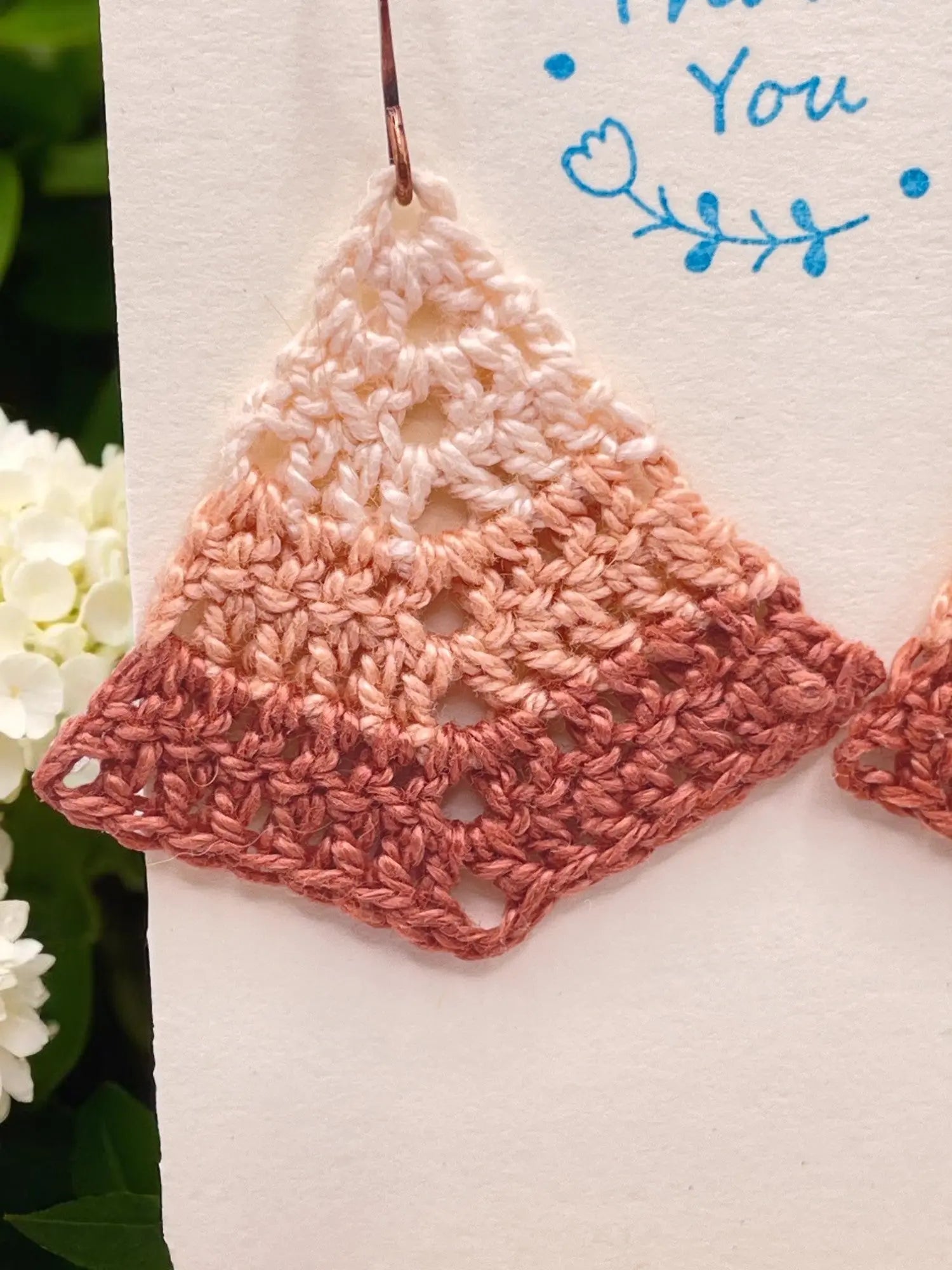 Simple triangle in shades of blush Tangles & Twine