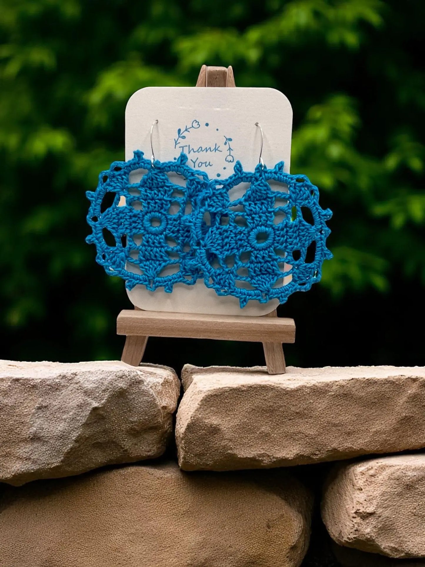 Circular earring in sky blue Tangles & Twine