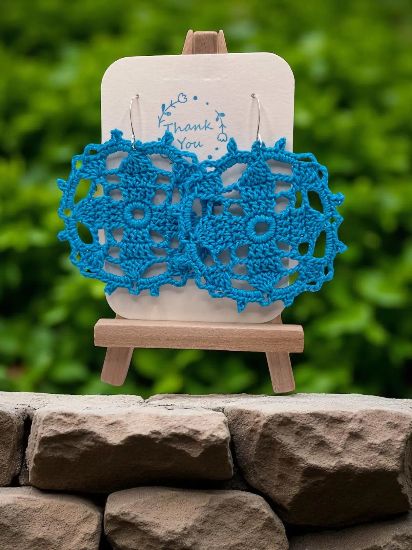 Circular earring in sky blue Tangles & Twine