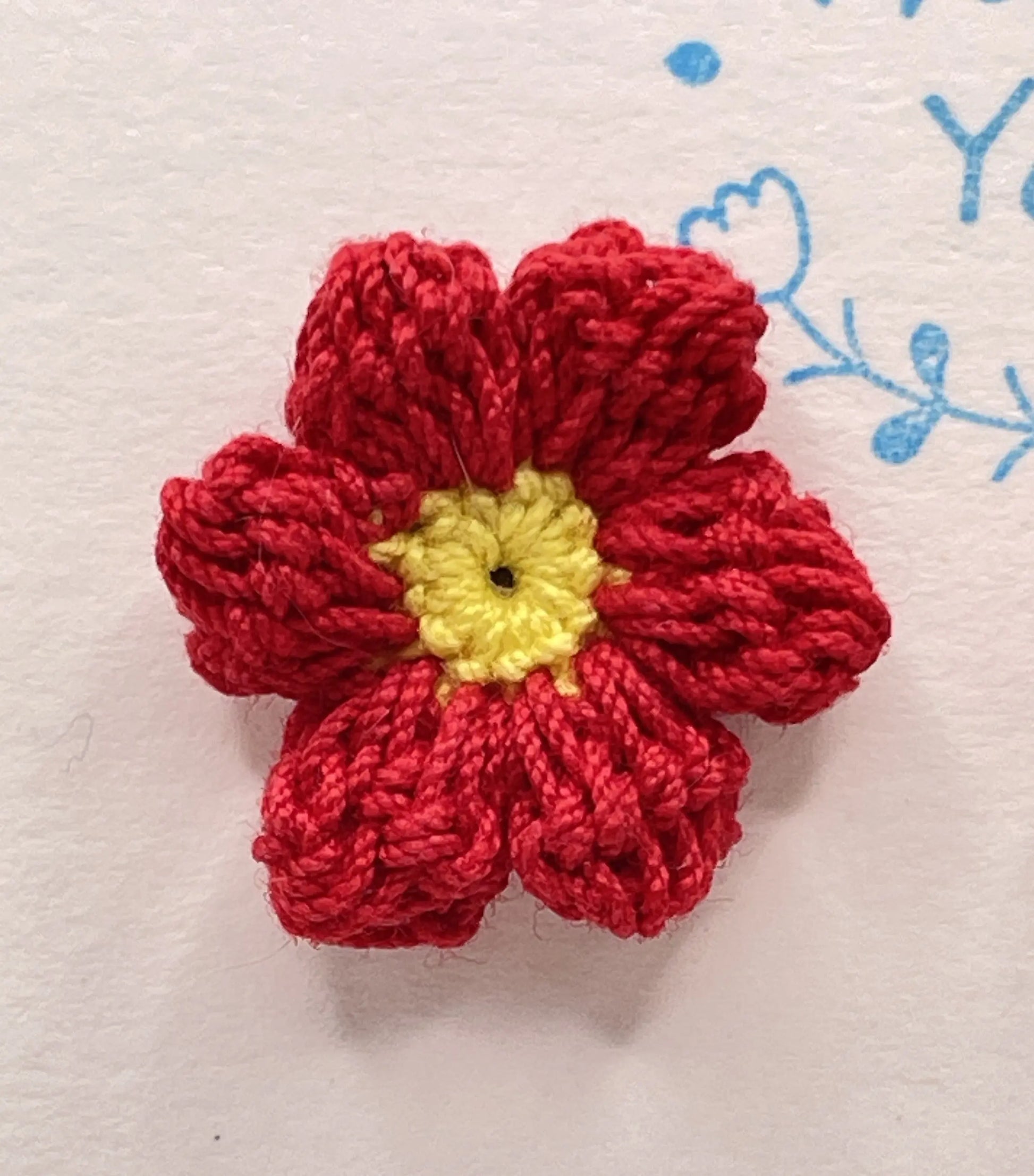 Floral stud in red (#7) Tangles & Twine