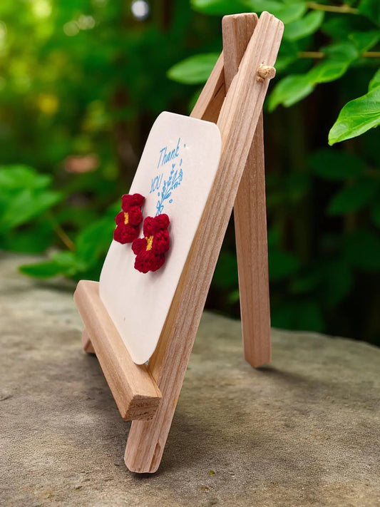 Floral stud in maroon (#10) Tangles & Twine