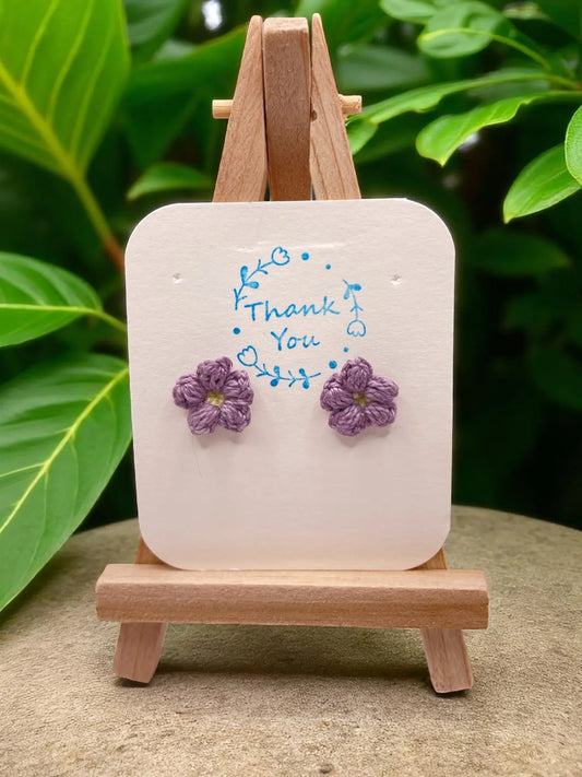 Floral stud in light purple (#2) Tangles & Twine