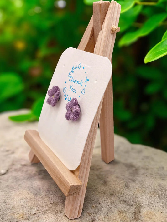 Floral stud in light purple (#2) Tangles & Twine