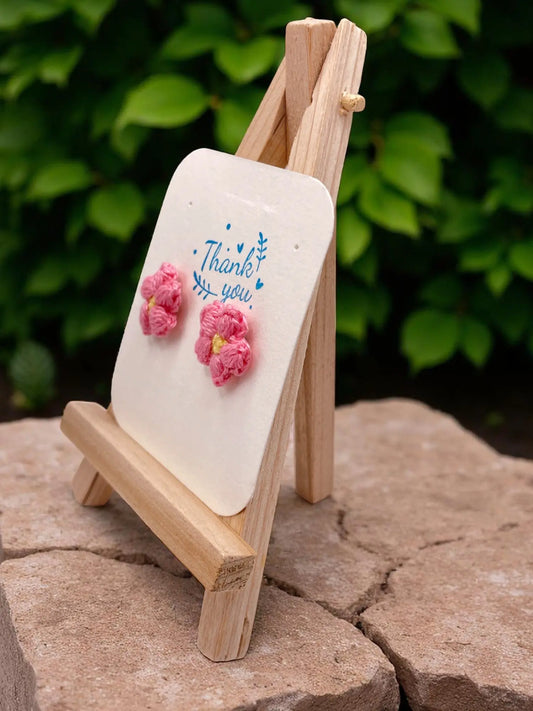 Floral stud in pink (#9) Tangles & Twine