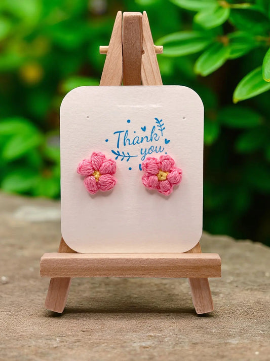 Floral stud in pink (#9) Tangles & Twine