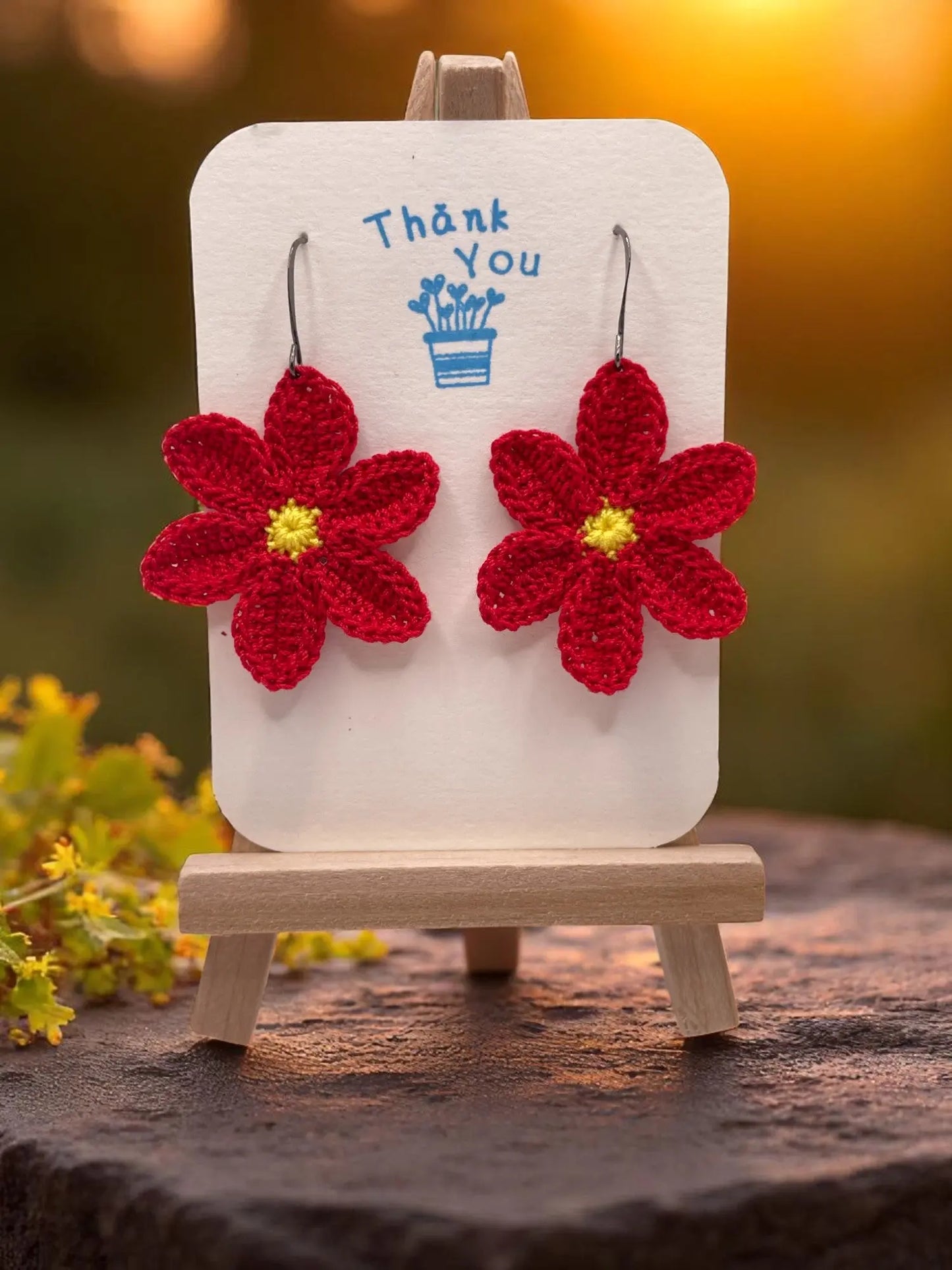 Large dangly red flower Tangles & Twine
