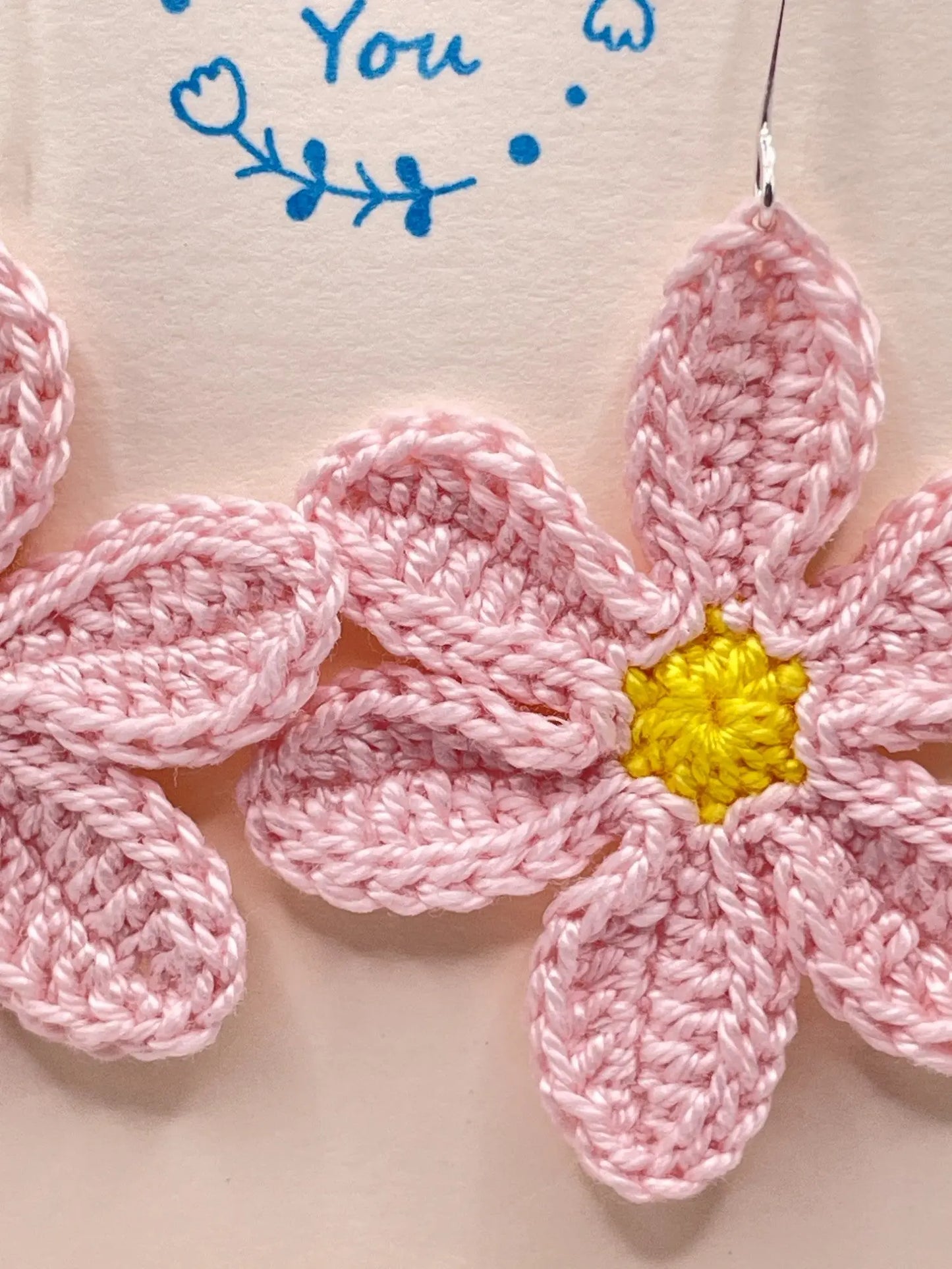 Large dangly light pink flower Tangles & Twine