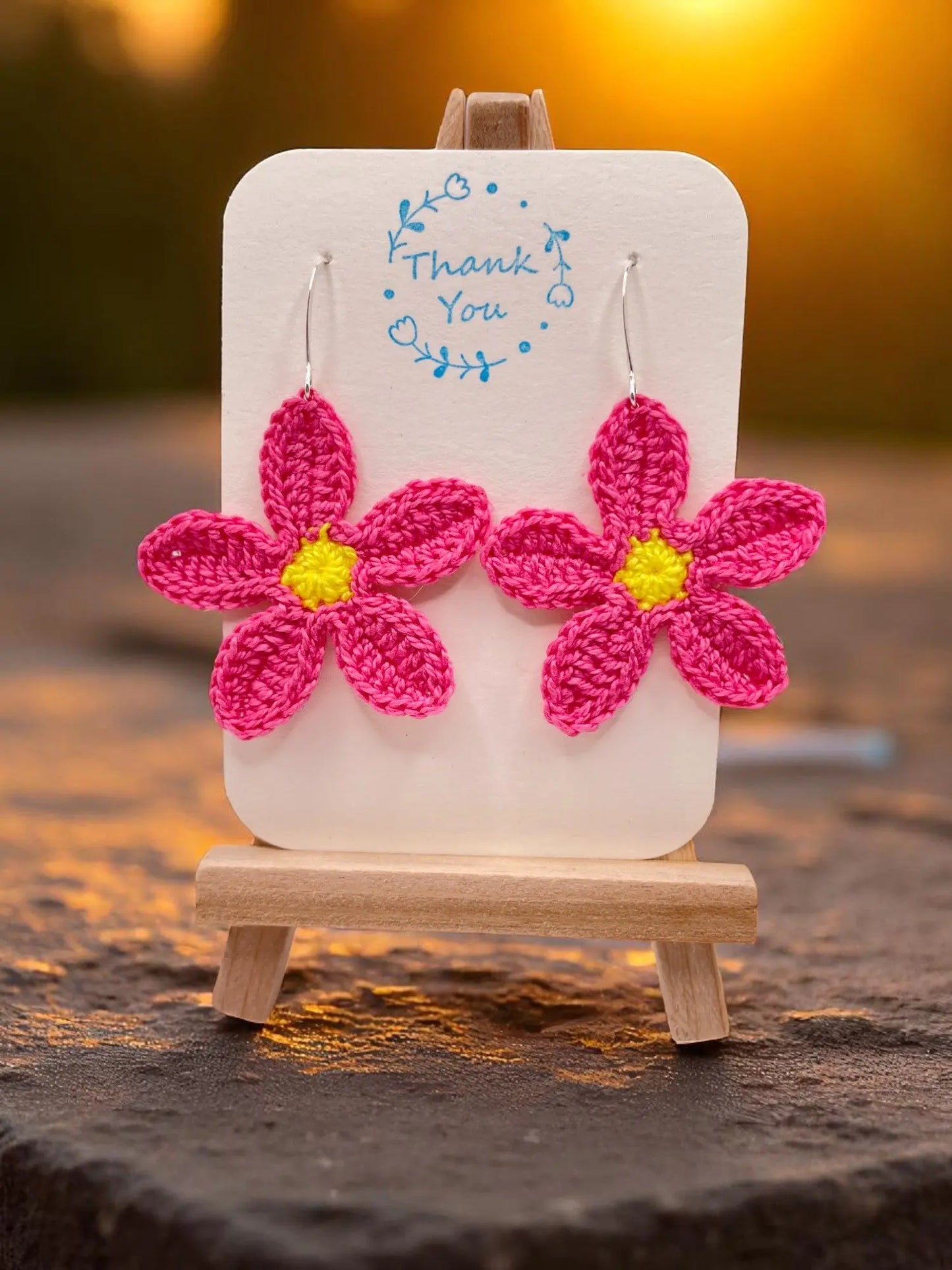 Large dangly bright pink flower Tangles & Twine