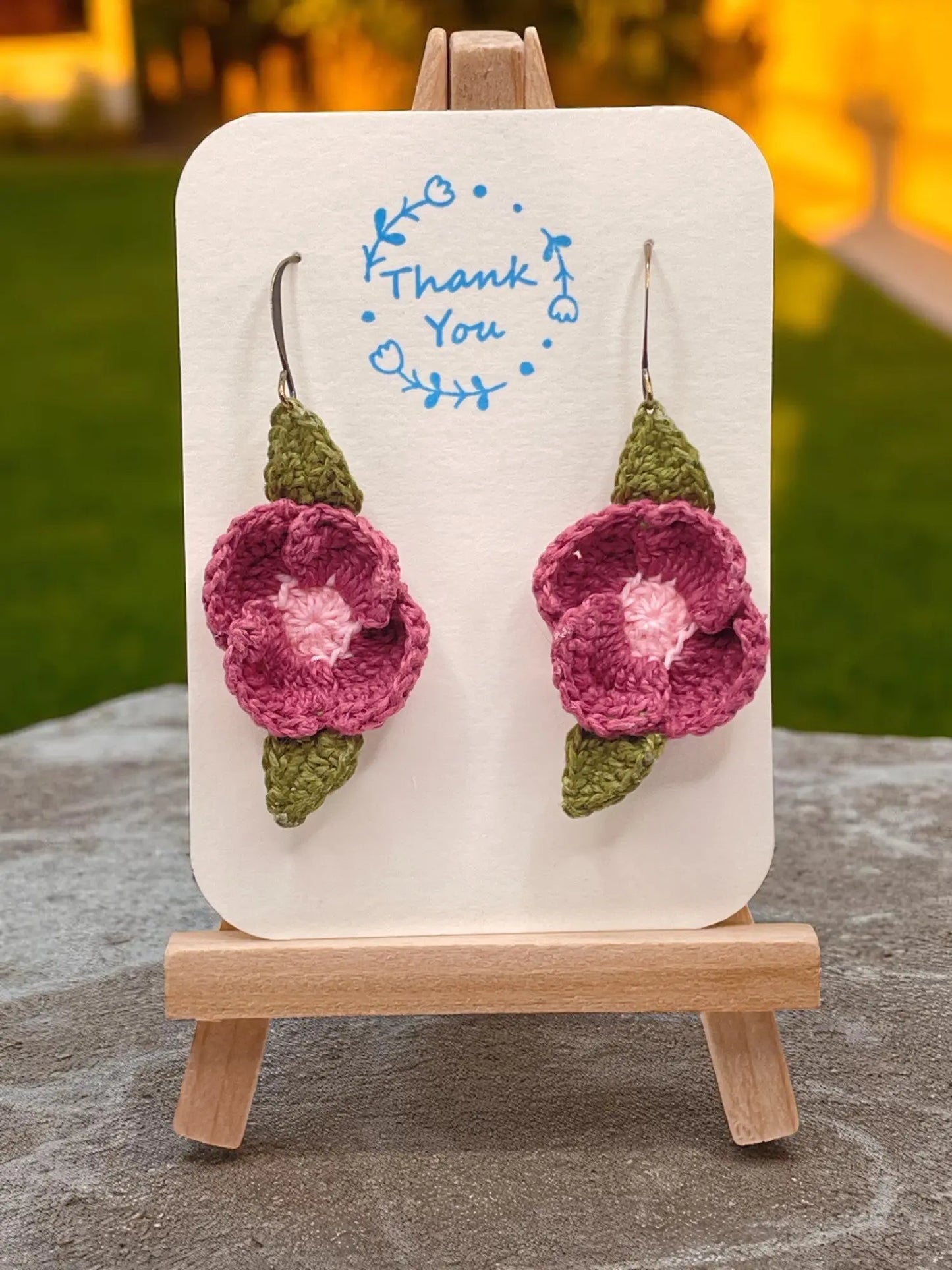 Poppy earring in soft purple and pink (#4) Tangles & Twine