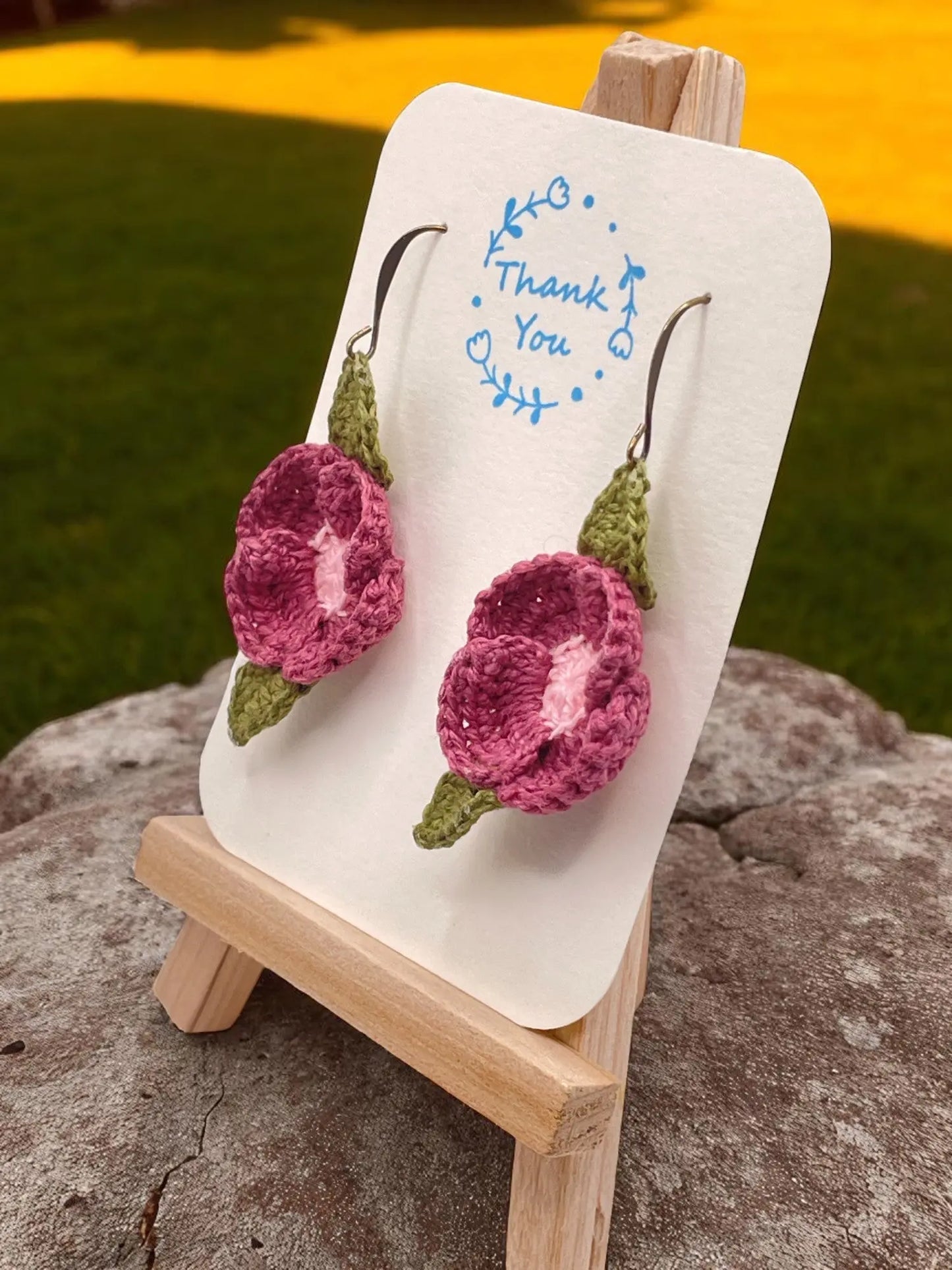 Poppy earring in soft purple and pink (#4) Tangles & Twine