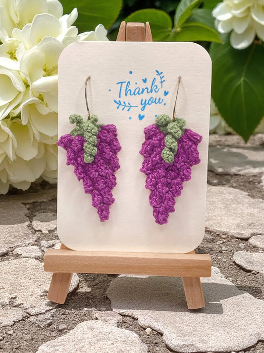 Grape earrings in light purple Tangles & Twine