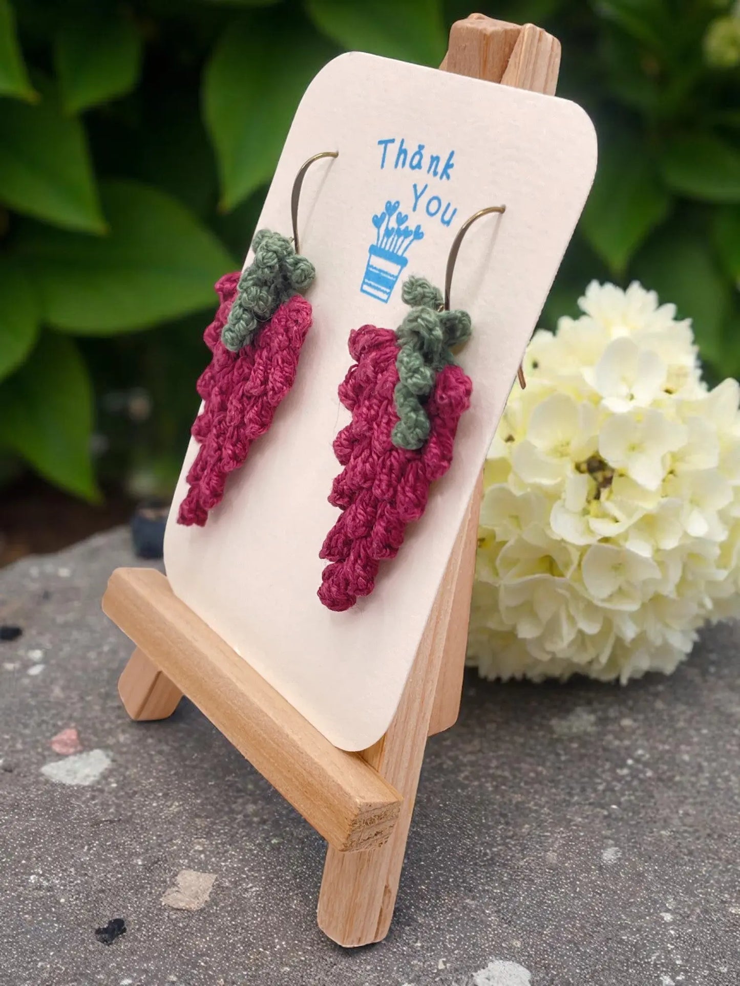 Grape earrings in muted fuchsia Tangles & Twine