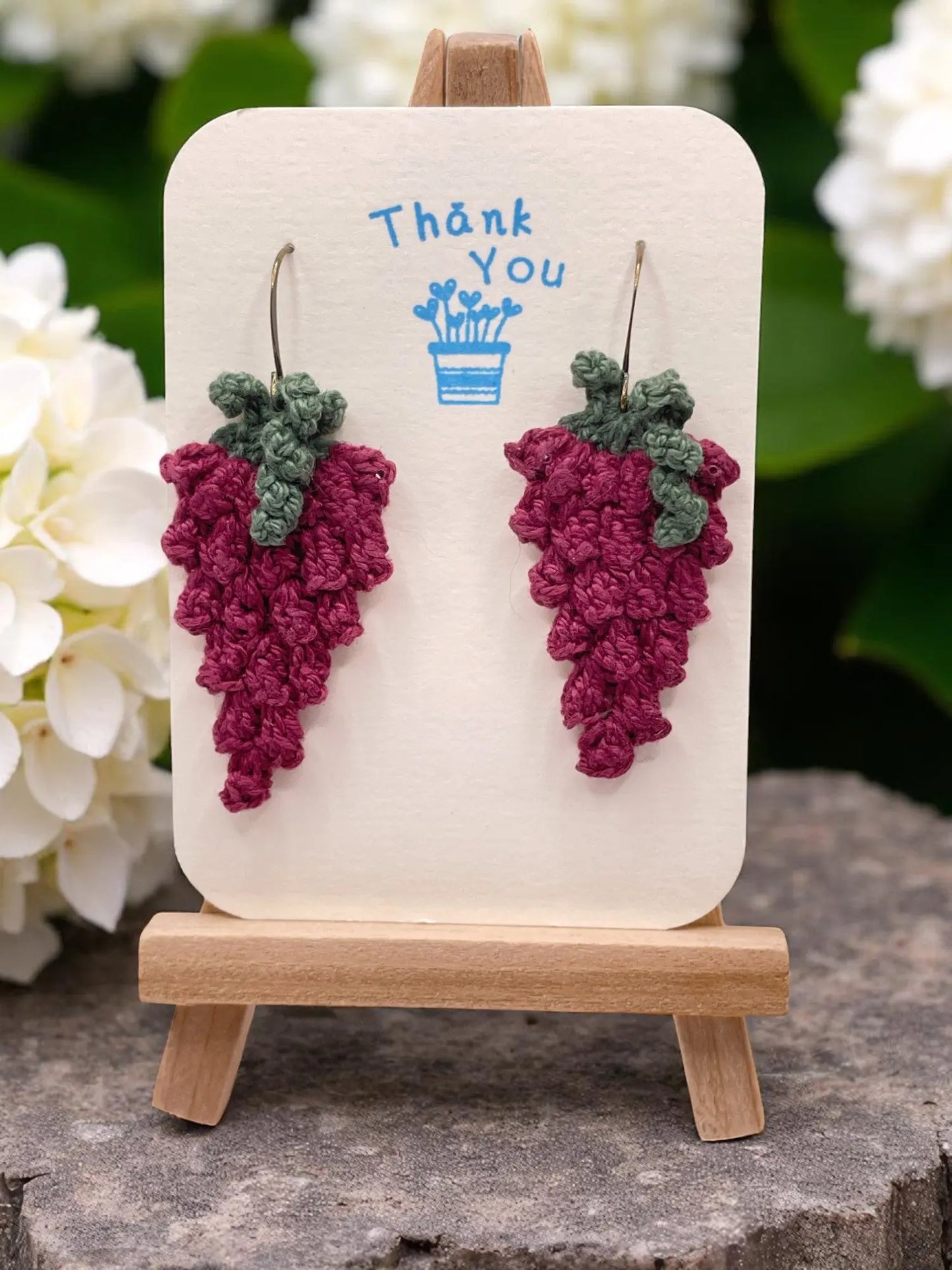 Grape earrings in muted fuchsia Tangles & Twine