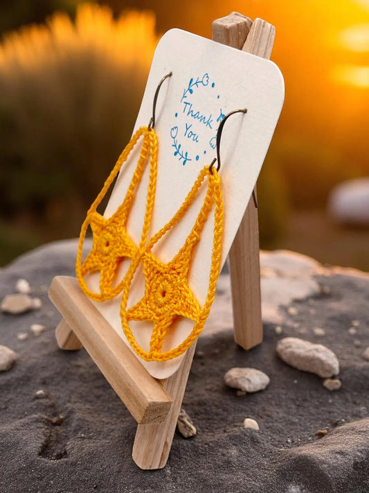 Dangling star in yellow Tangles & Twine